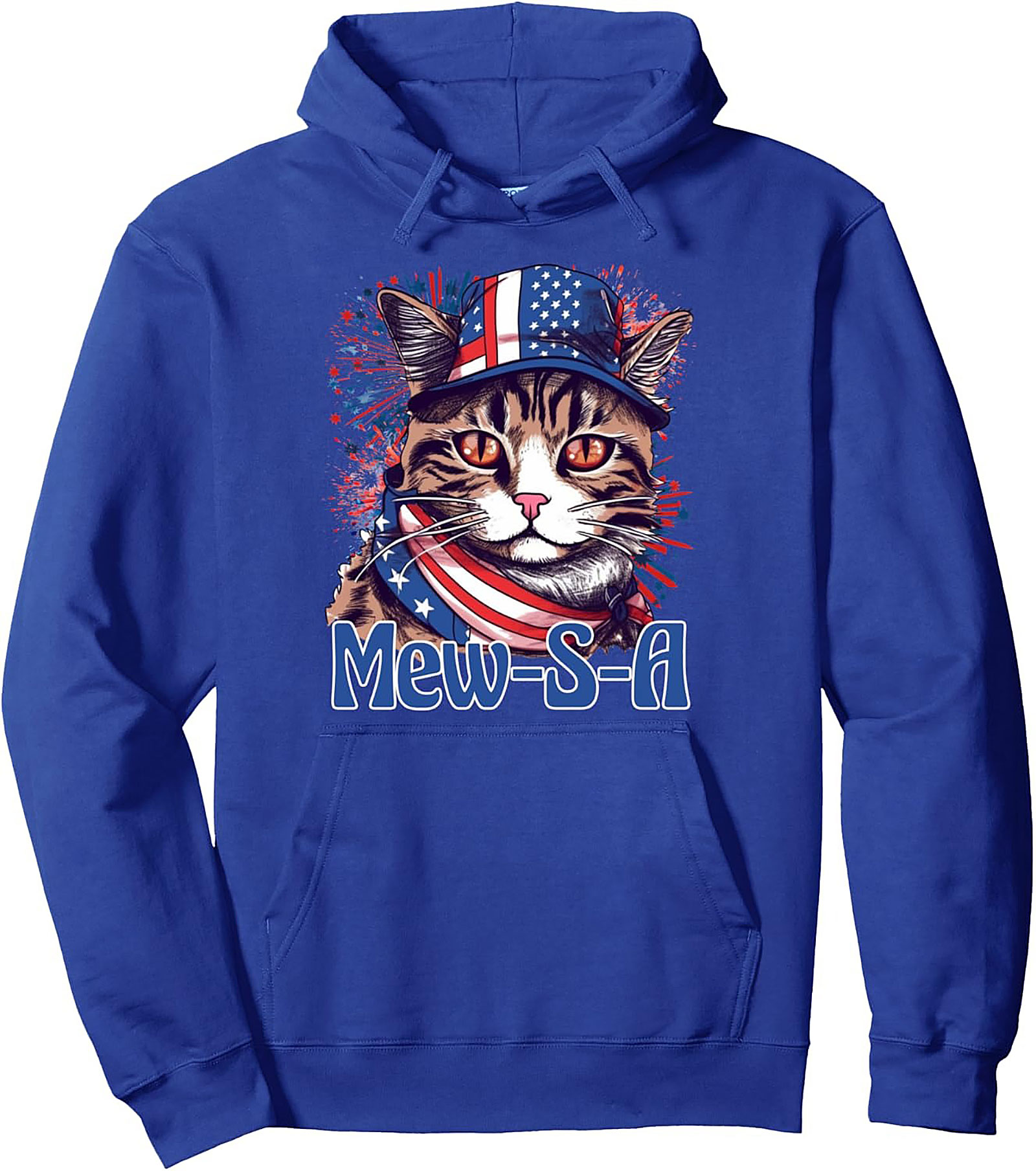 Patriotic Cat Pullover Hoodie - Mew-S-A Graphic Hoodie