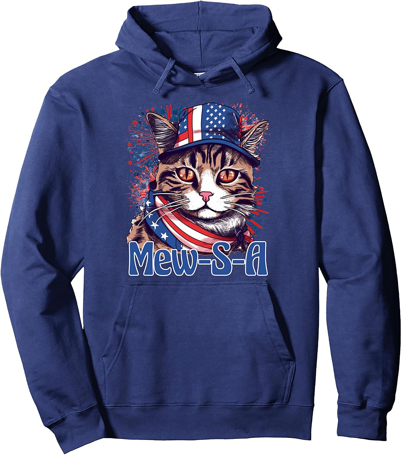 Patriotic Cat Pullover Hoodie - Mew-S-A Graphic Hoodie
