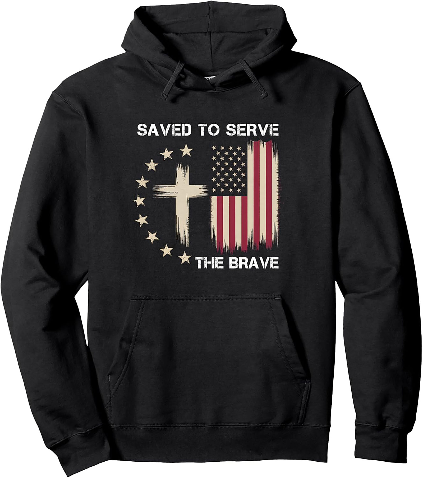 Patriotic Christian Pullover Hoodie | Saved to Serve