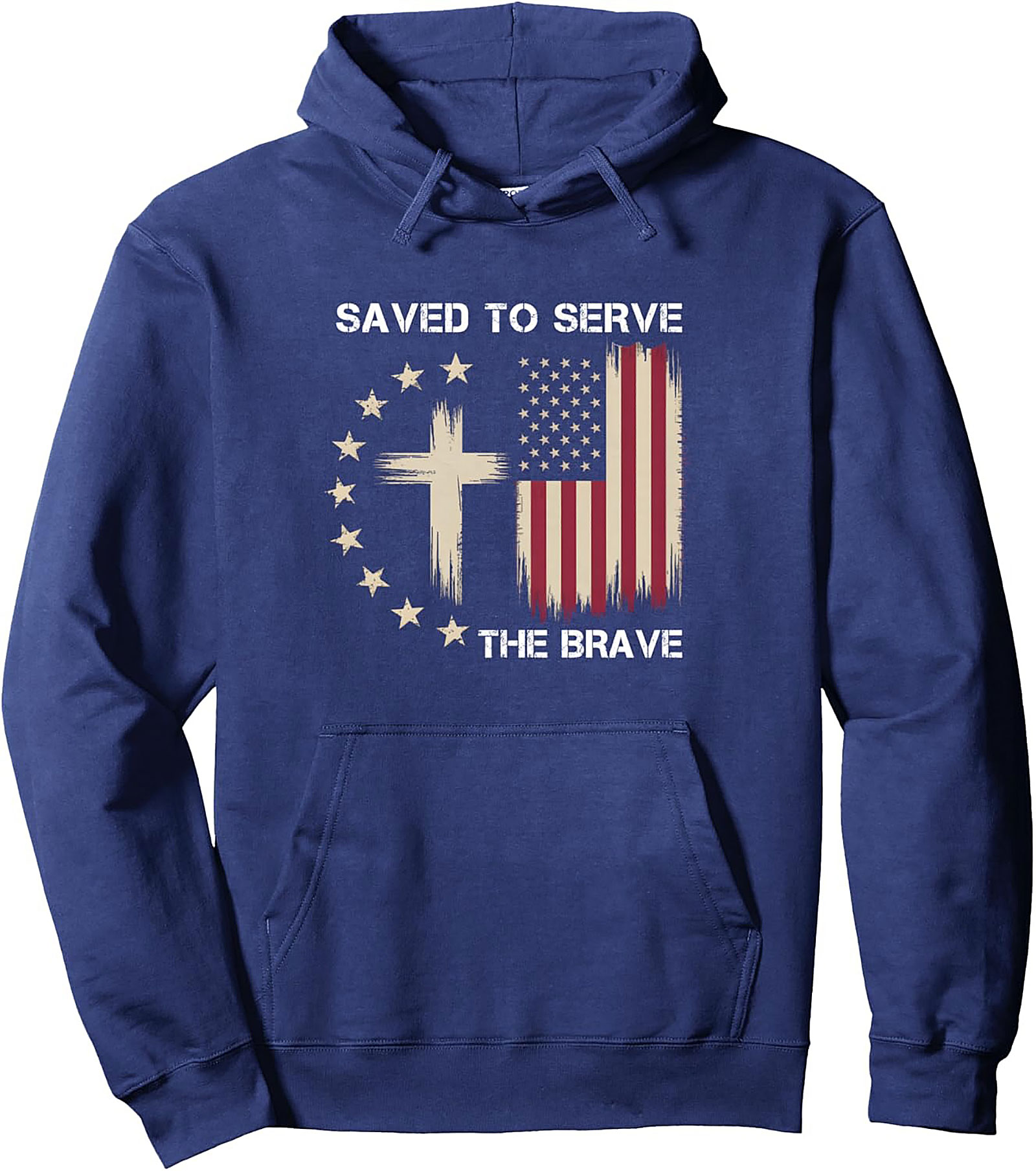 Patriotic Christian Pullover Hoodie | Saved to Serve