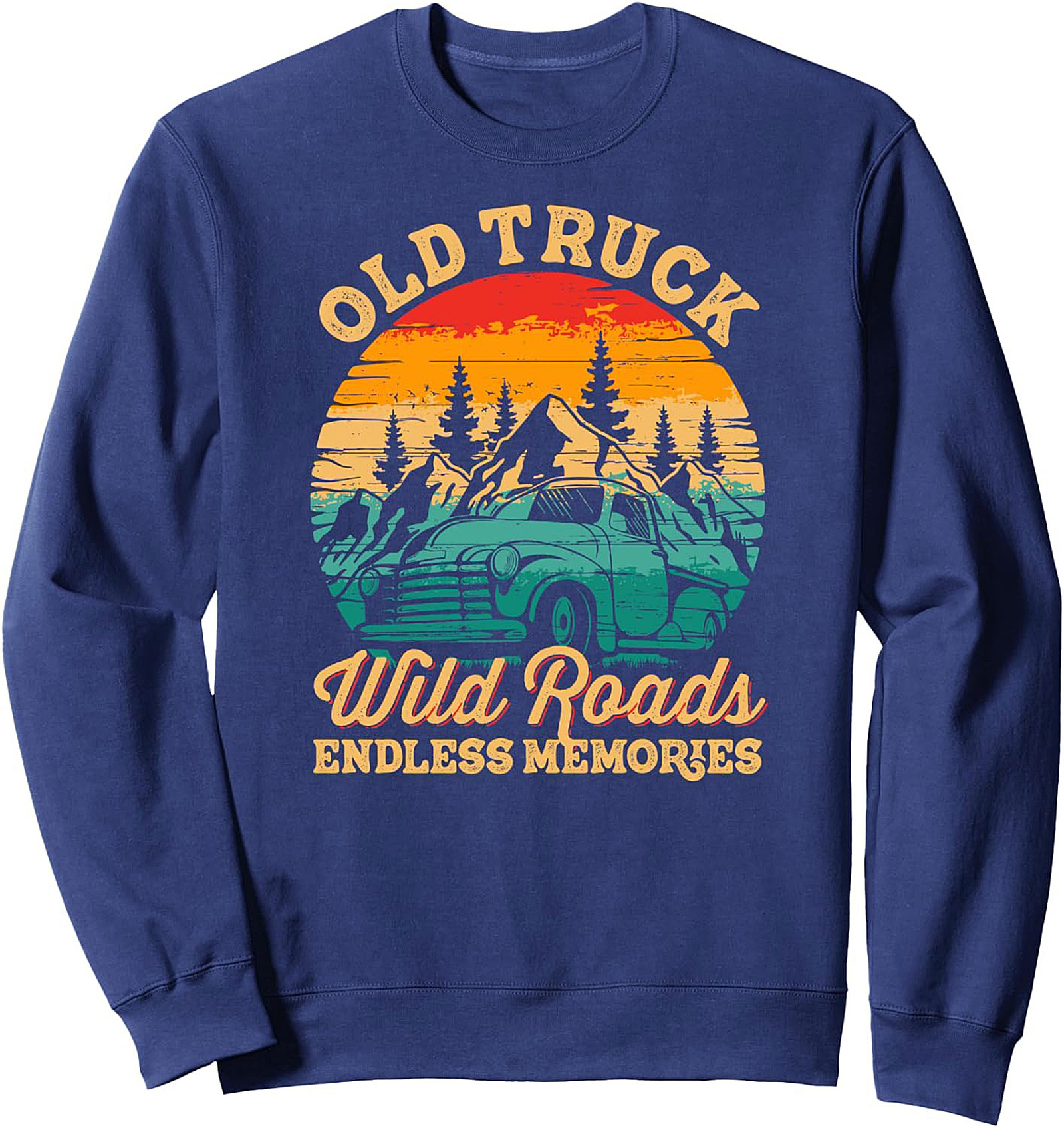 Vintage Truck Wild Roads Graphic Sweatshirt