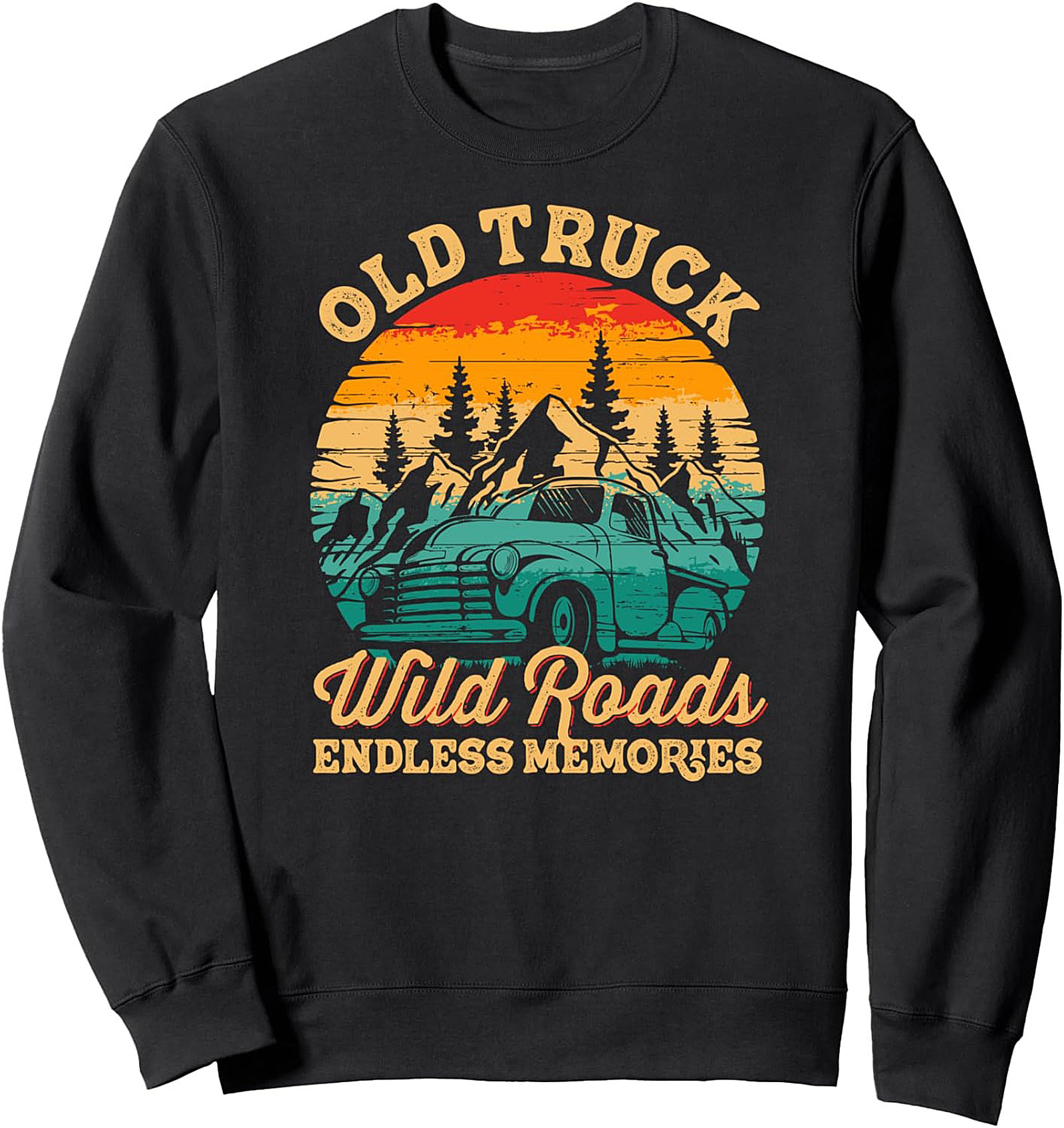 Vintage Truck Wild Roads Graphic Sweatshirt