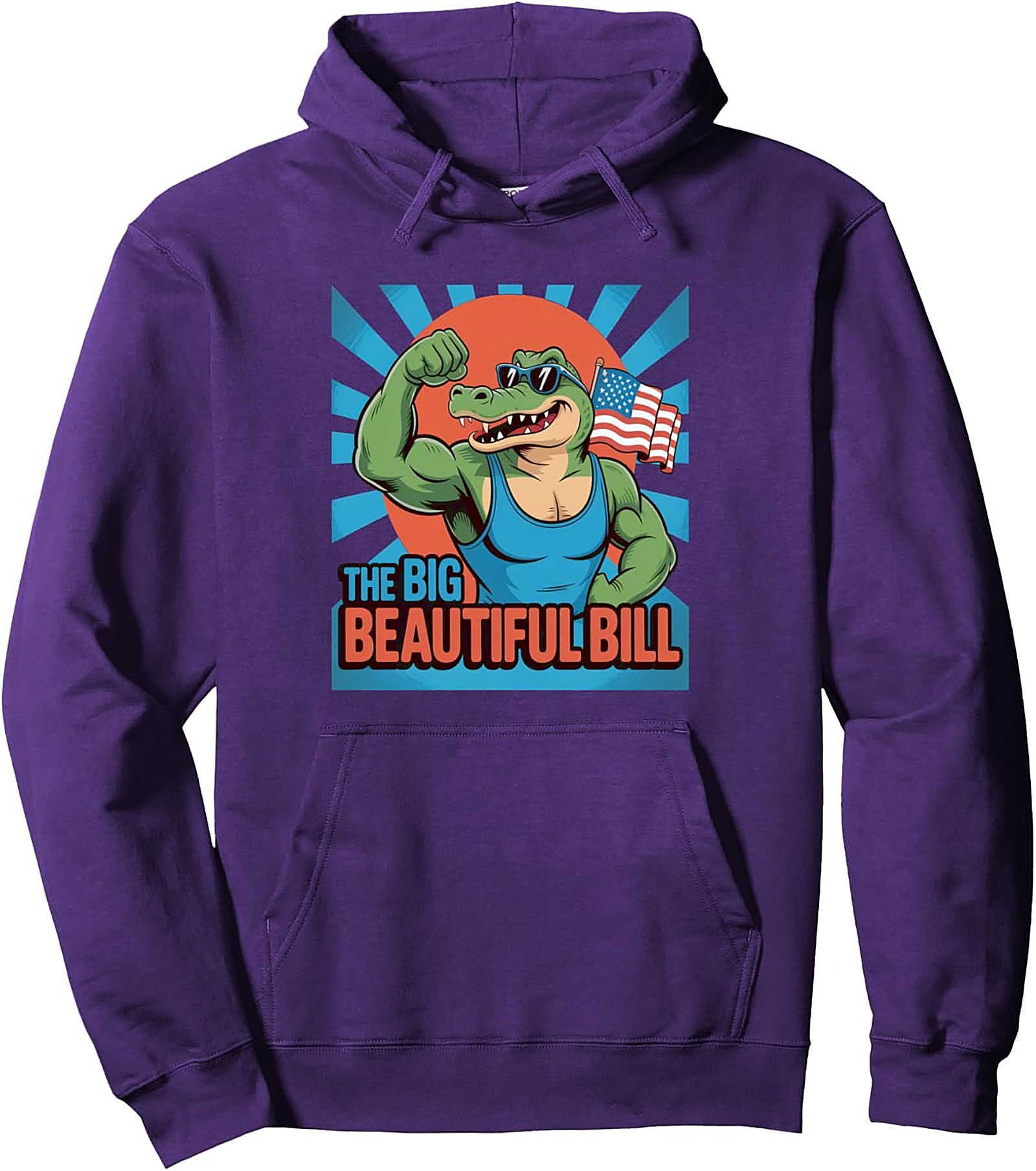 Big Beautiful Bill Patriotic Alligator Pullover Hoodie