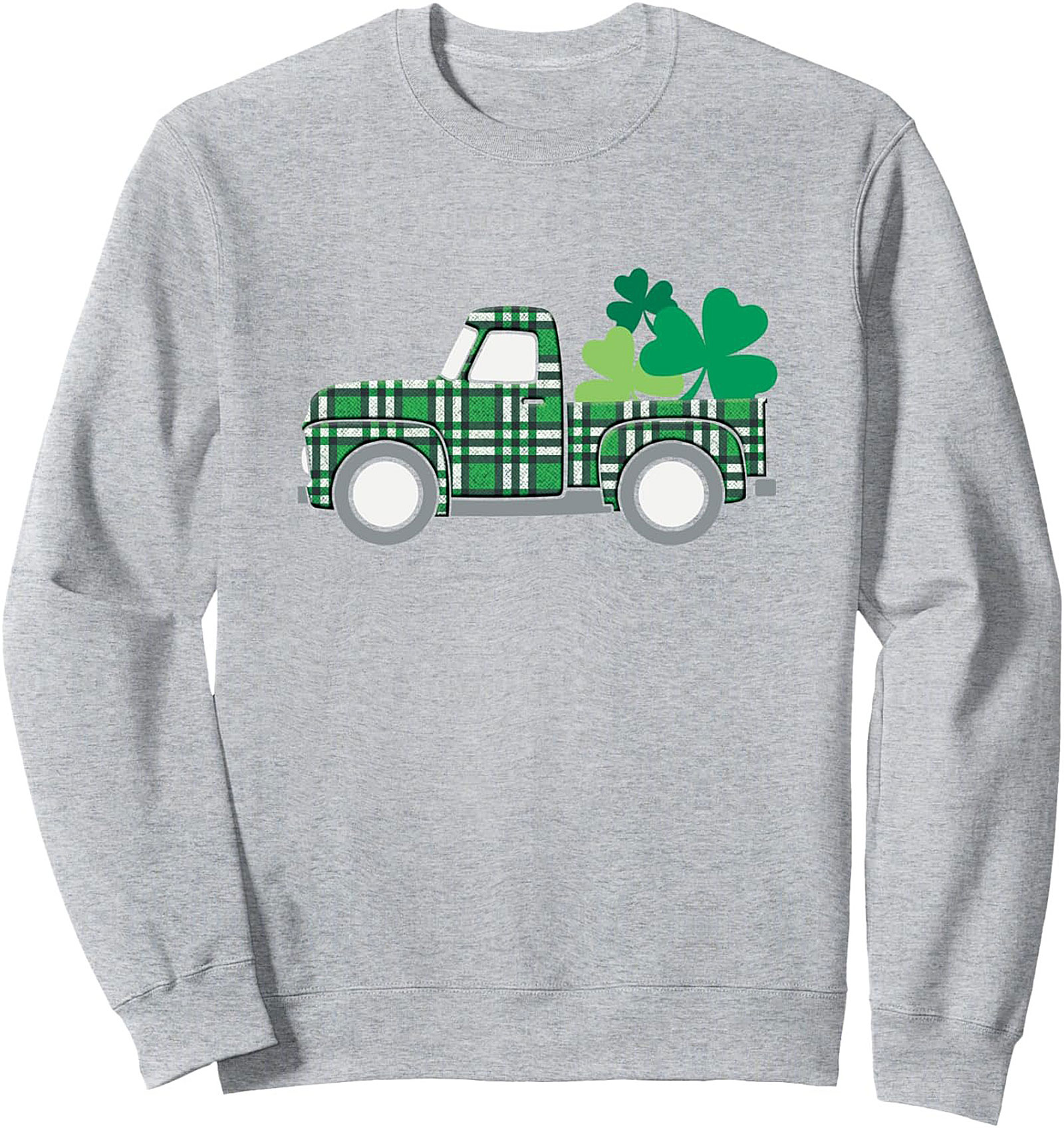 Vintage Green Plaid Truck St. Patrick's Day Crewneck Sweatshirt