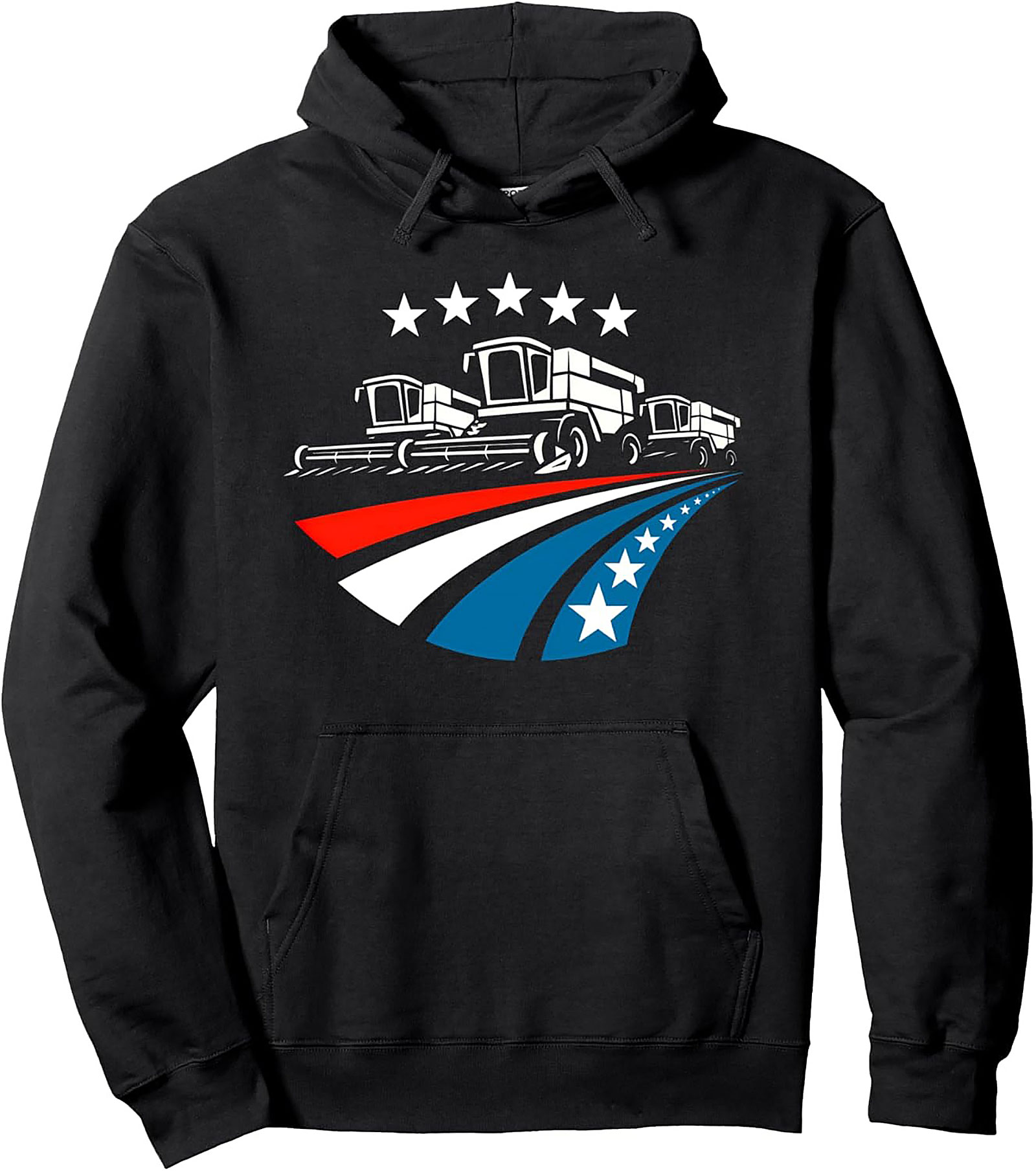 Patriotic American Farmer Pullover Hoodie | Combine Graphic