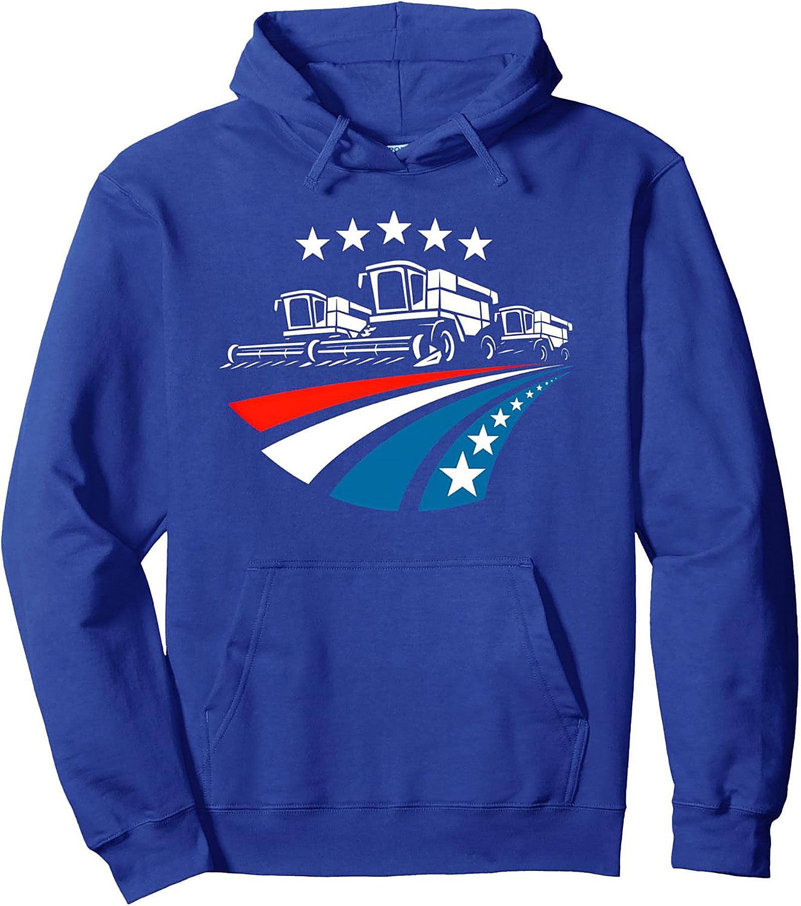 Patriotic American Farmer Pullover Hoodie | Combine Graphic