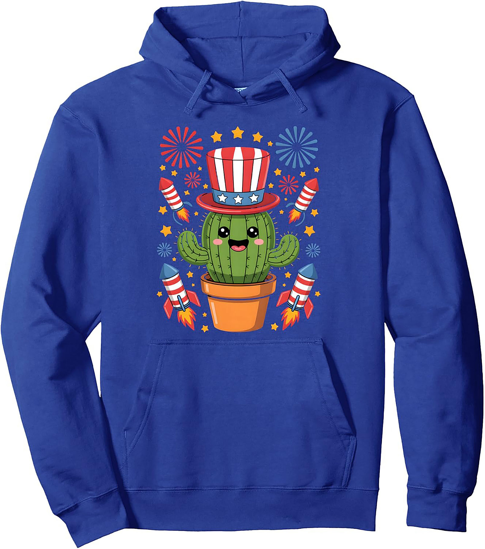 Patriotic Cactus Pullover Hoodie | 4th of July Graphic
