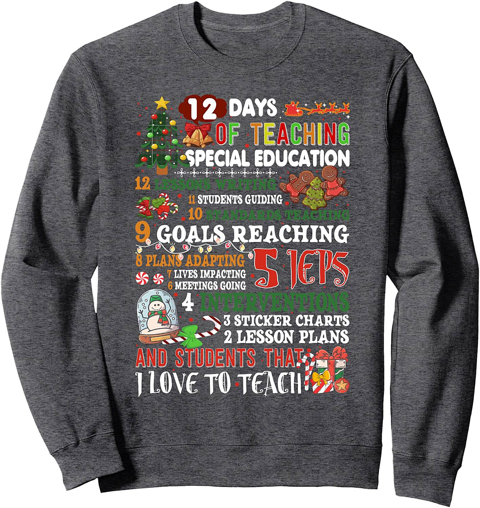 Cozy SPED Teacher Christmas Sweatshirt - 12 Days Crewneck