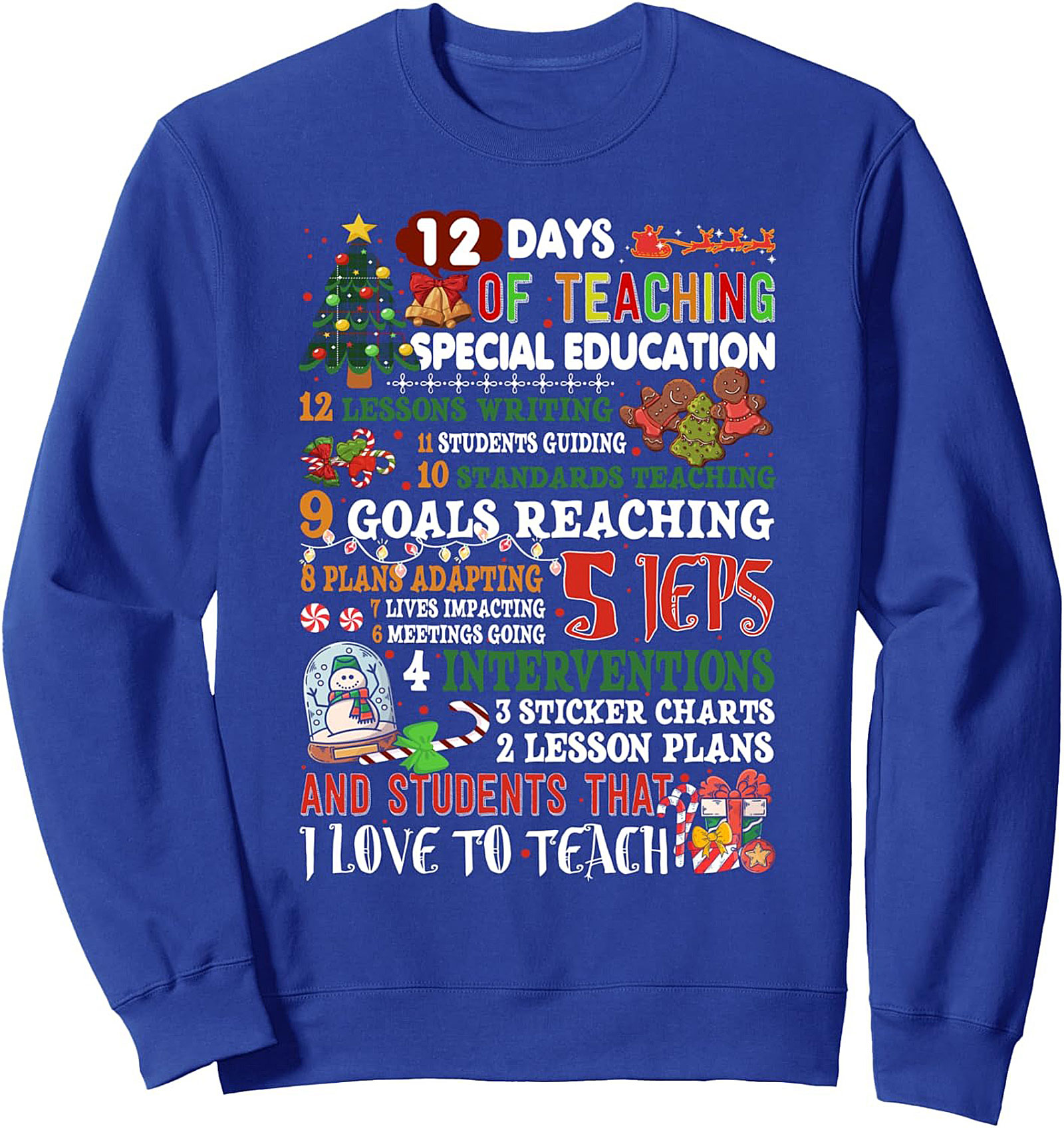 Cozy SPED Teacher Christmas Sweatshirt - 12 Days Crewneck