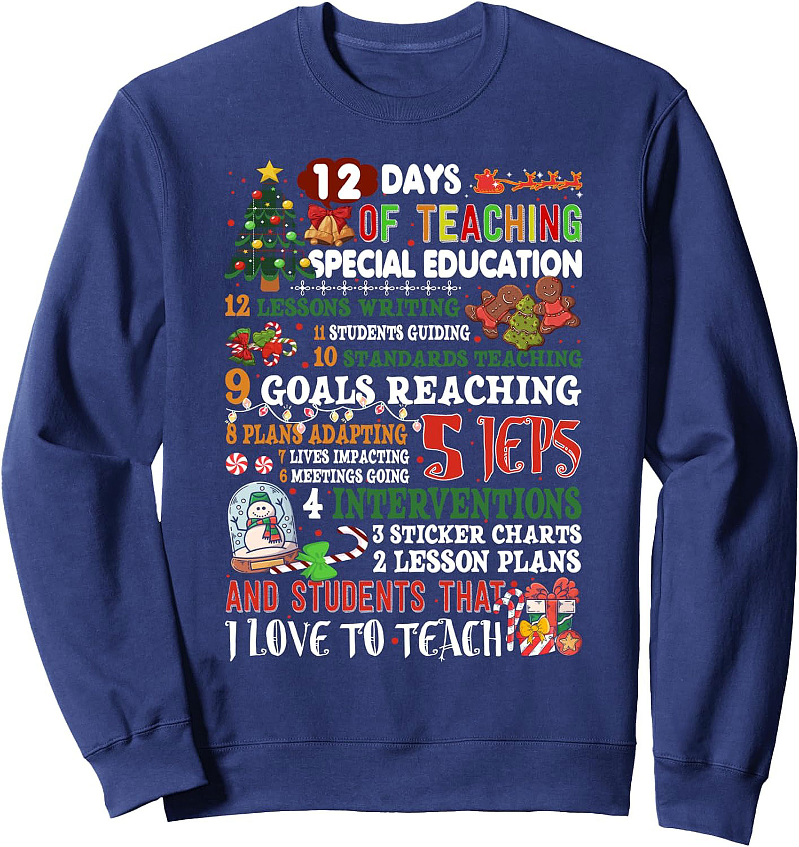 Cozy SPED Teacher Christmas Sweatshirt - 12 Days Crewneck
