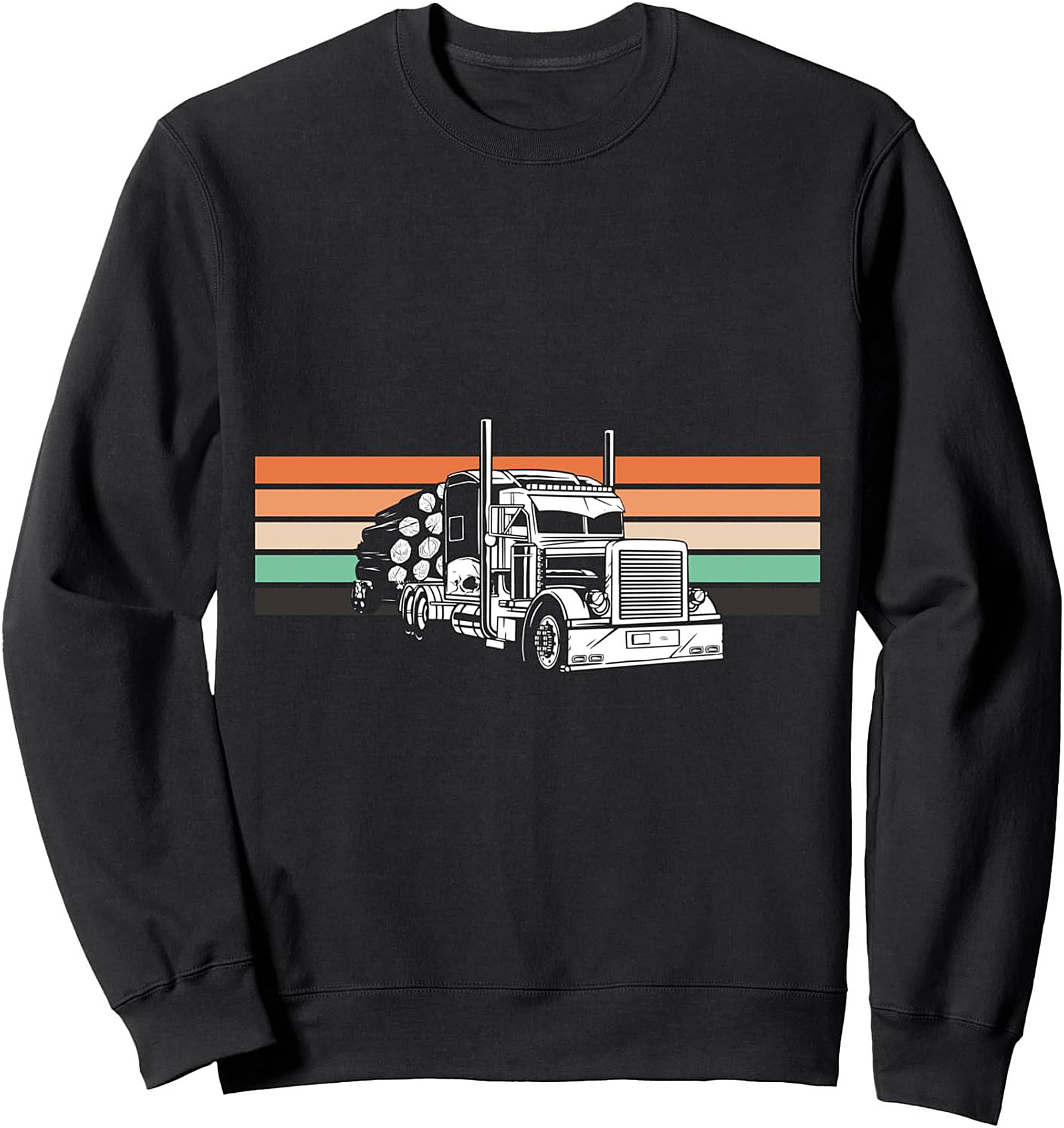 Retro Logging Trucker Graphic Sweatshirt | Vintage Big Rig Pullover