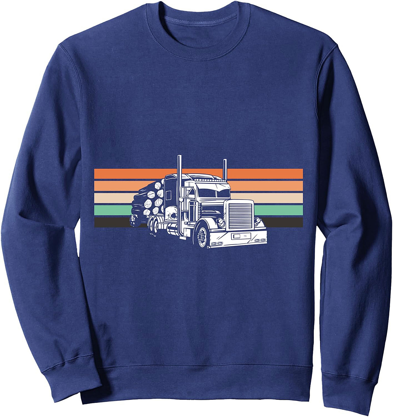 Retro Logging Trucker Graphic Sweatshirt | Vintage Big Rig Pullover