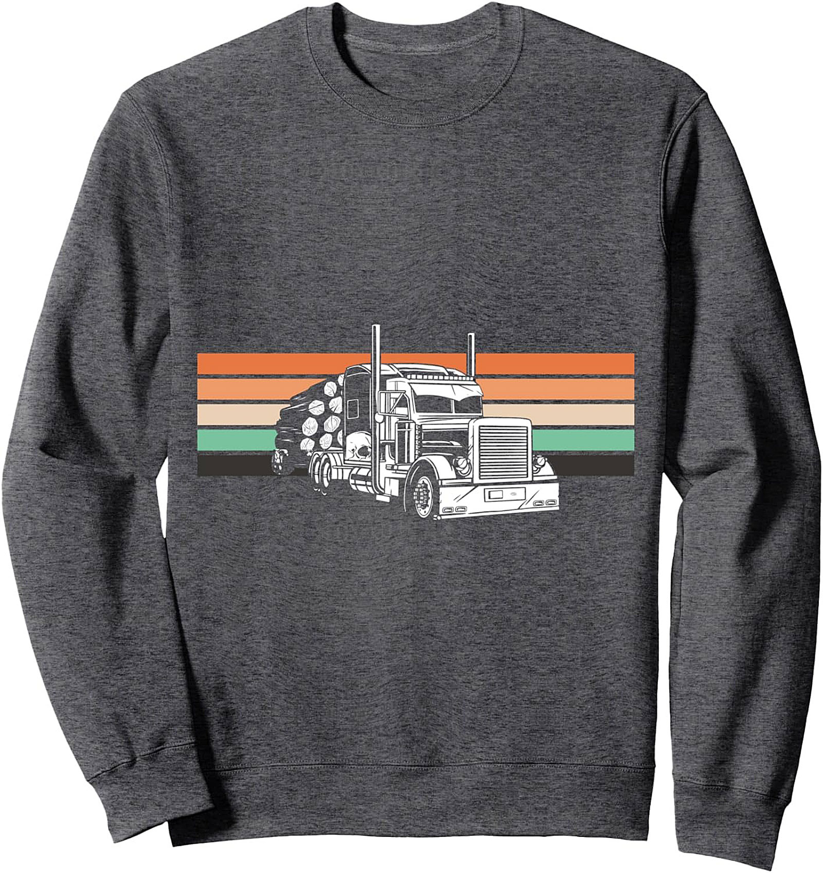 Retro Logging Trucker Graphic Sweatshirt | Vintage Big Rig Pullover