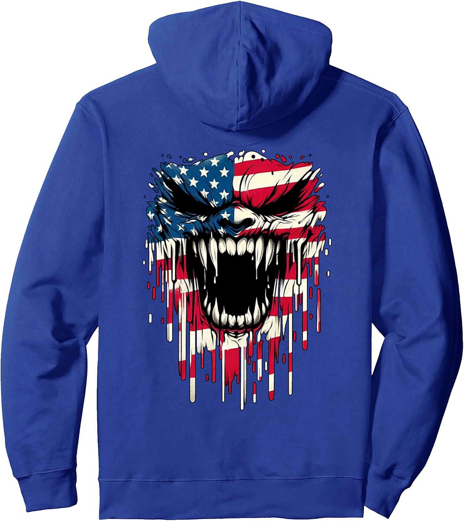 Aggressive Patriotic Monster Graphic Hoodie | USA Flag