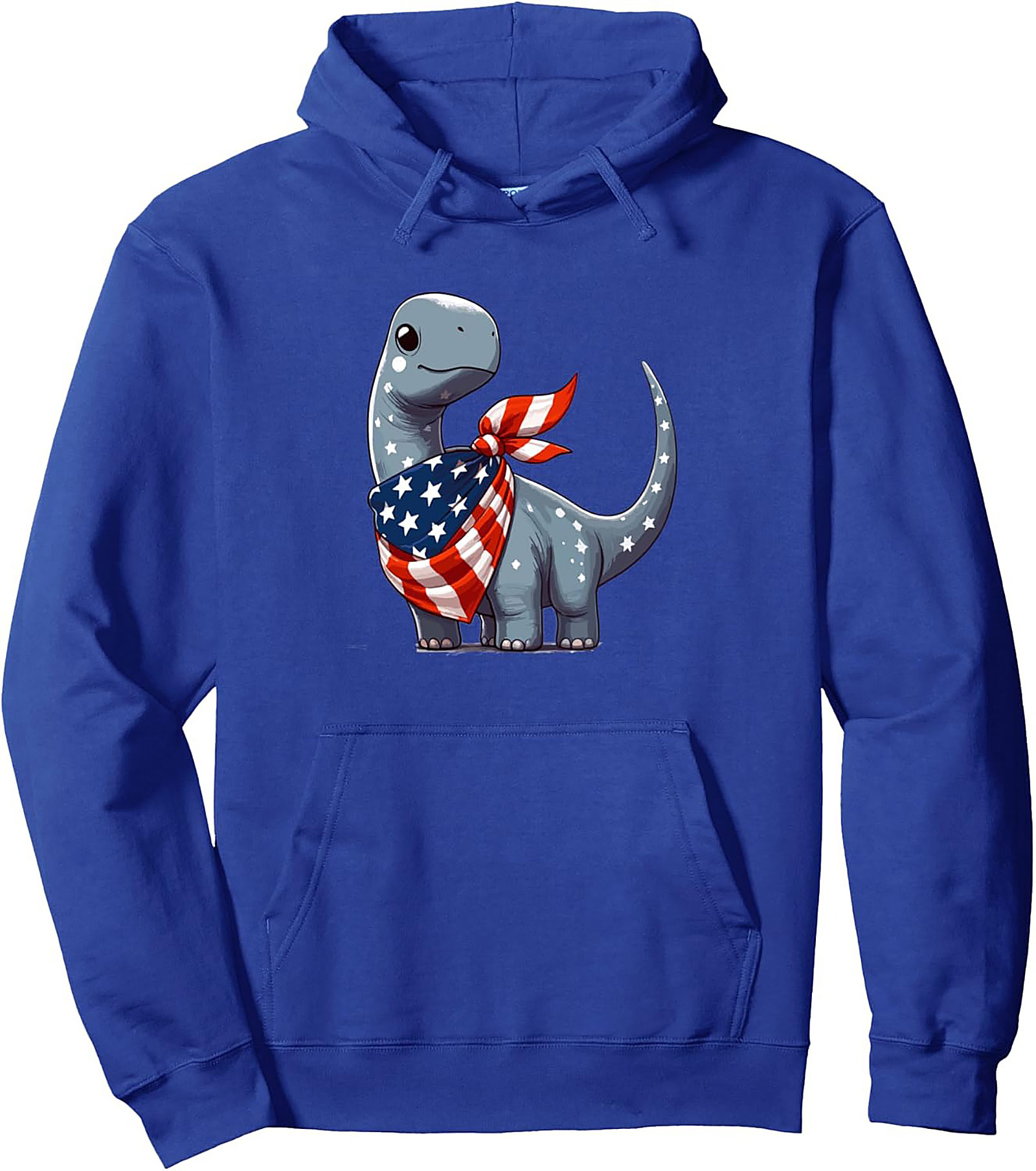 Patriotic Dinosaur Pullover Hoodie | Cute USA Dino Graphic