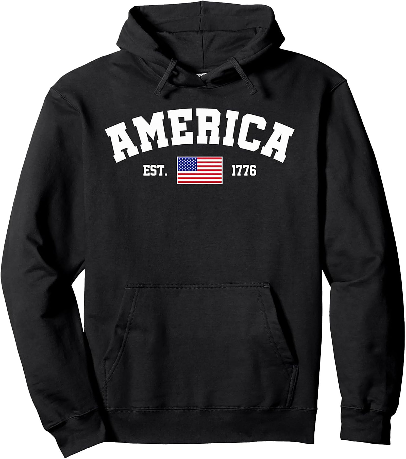 America 1776 Flag Patriotic Pullover Hoodie | Unisex