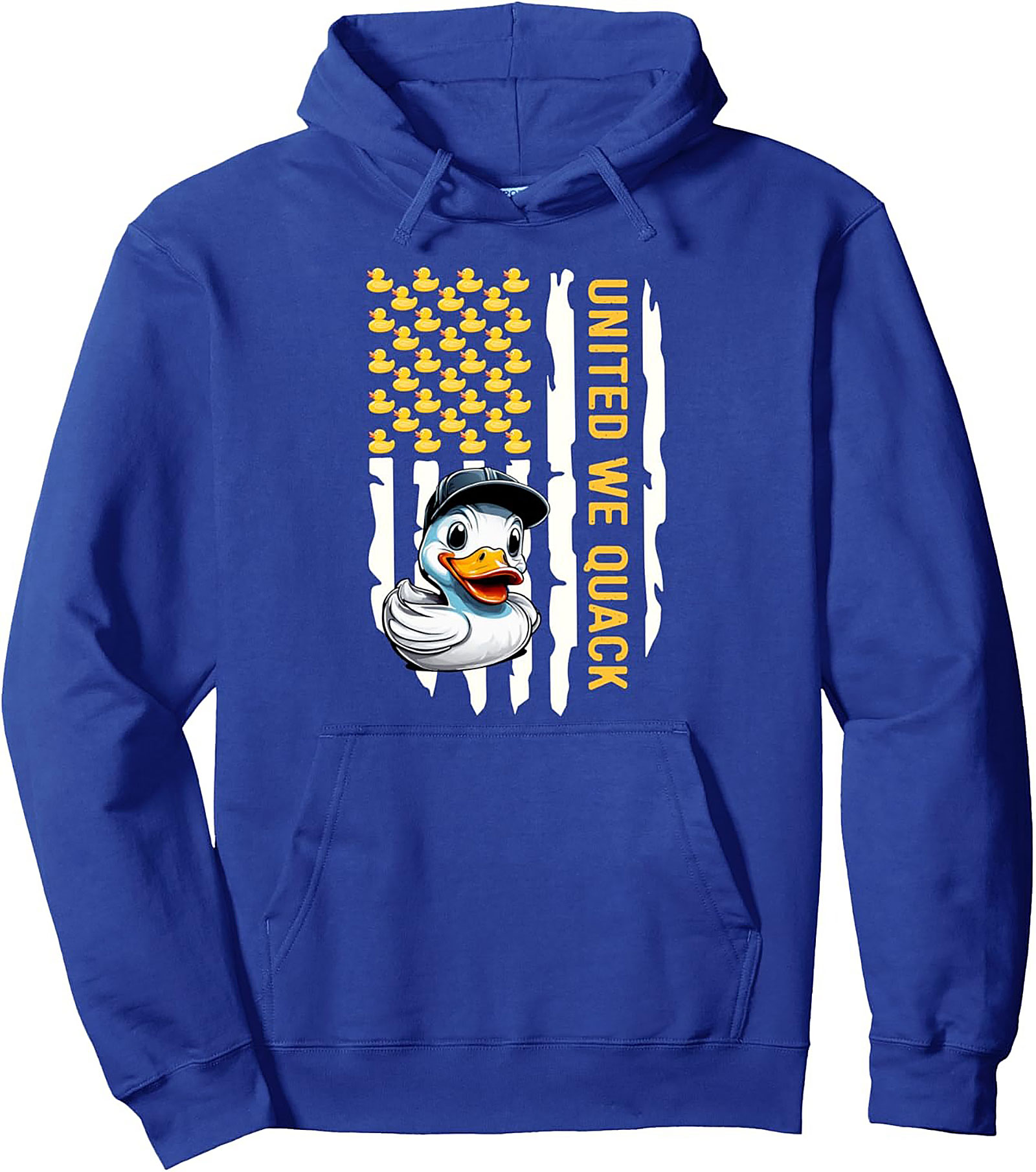United We Quack Pullover Hoodie | Patriotic Duck Graphic