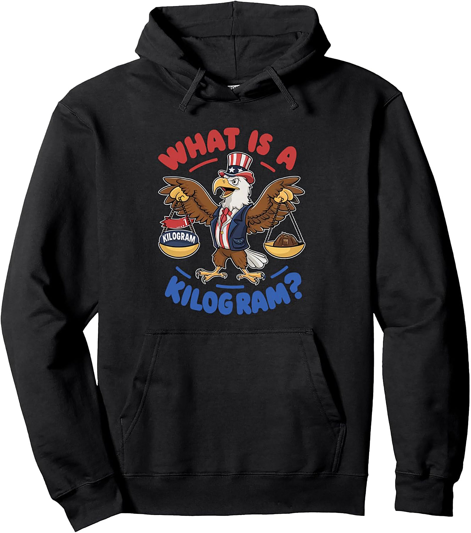 Patriotic Eagle Anti-Metric Humor Pullover Hoodie | Cozy Gift