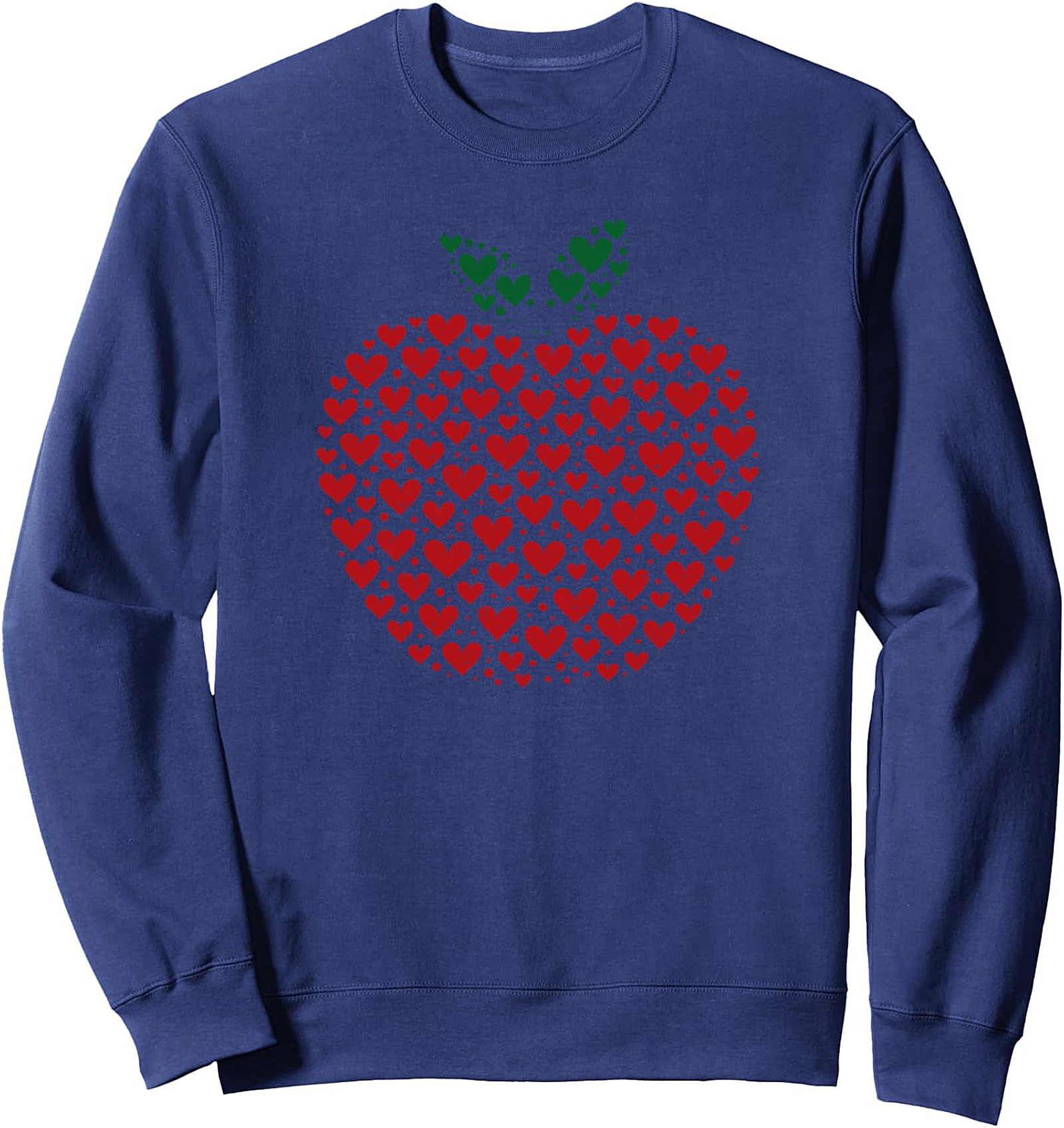 Teacher Appreciation Crewneck Sweatshirt Heart Apple Gift