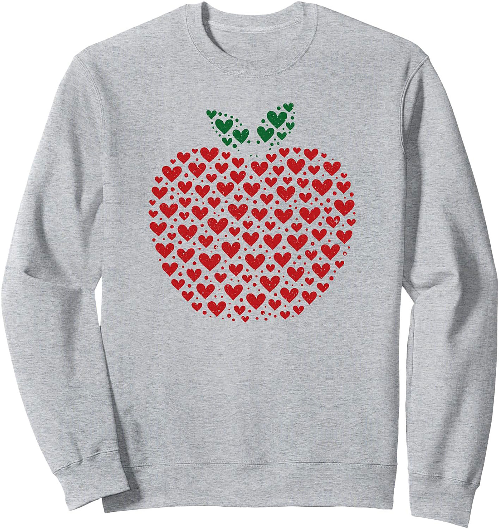 Teacher Appreciation Crewneck Sweatshirt Heart Apple Gift