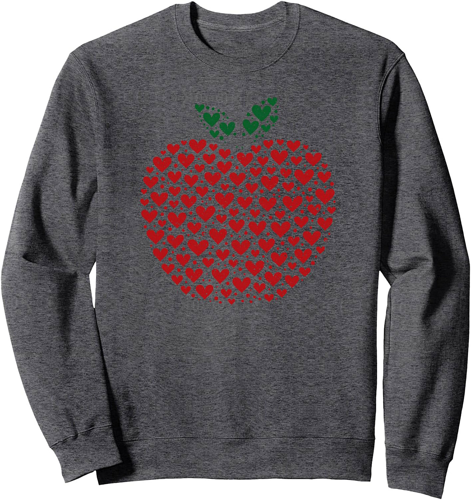Teacher Appreciation Crewneck Sweatshirt Heart Apple Gift