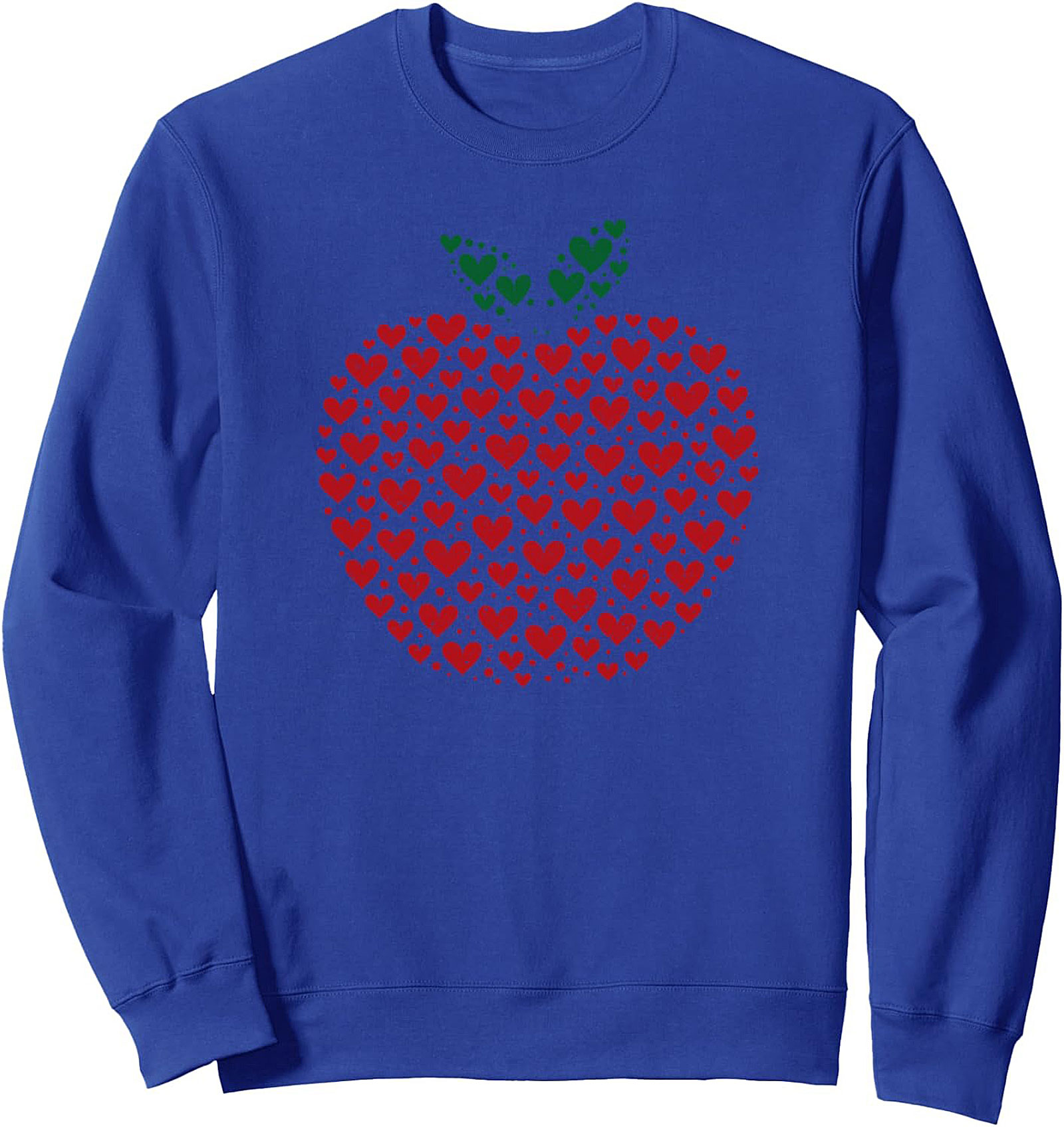 Teacher Appreciation Crewneck Sweatshirt Heart Apple Gift