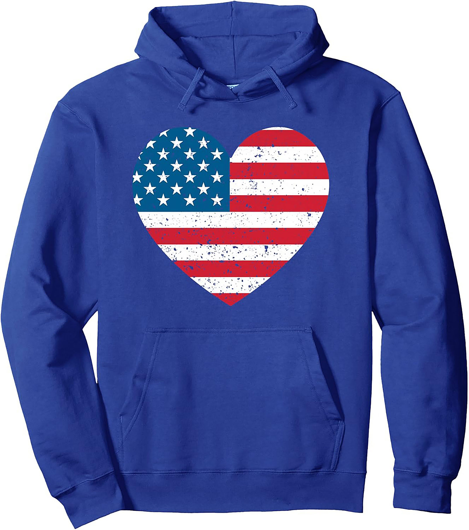 USA Flag Heart Pullover Hoodie | Distressed Patriotic Gift