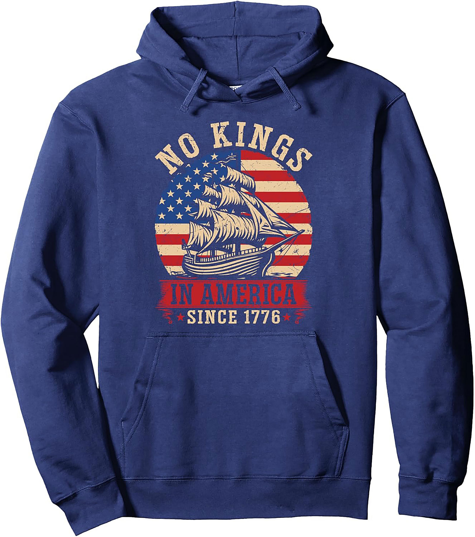 No Kings In America Graphic Hoodie | 1776 Patriotic Pullover