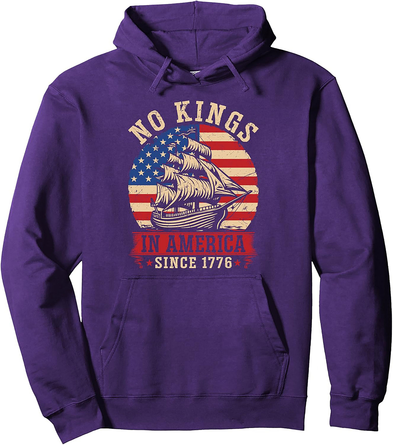 No Kings In America Graphic Hoodie | 1776 Patriotic Pullover