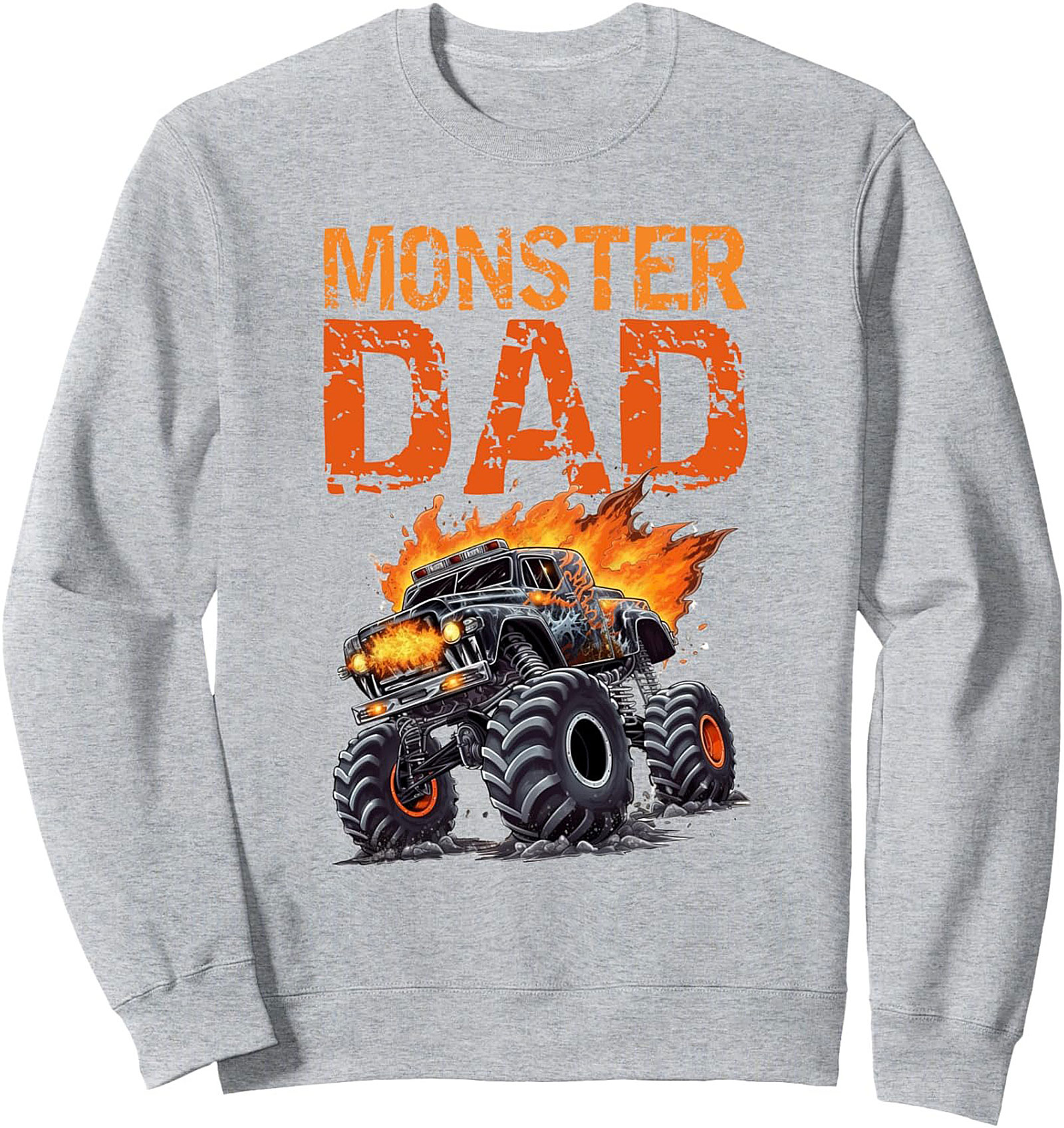 Monster Truck Dad Graphic Sweatshirt – The Ultimate Crewneck Pullover for Truck Lovers