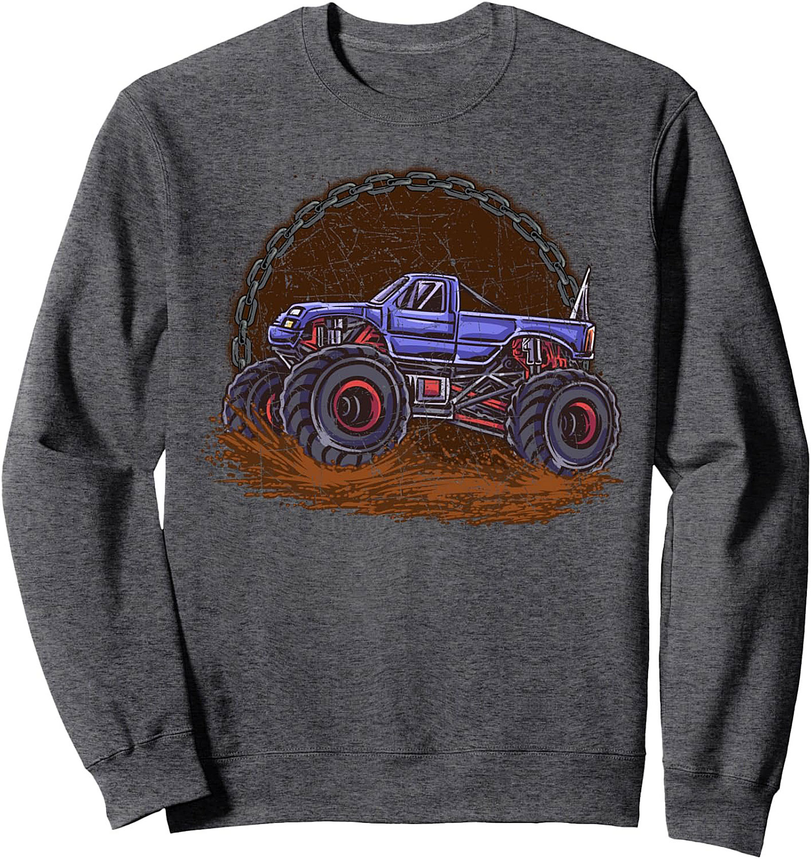 Monster Truck Graphic Sweatshirt - Off-Road Mudding Pullover