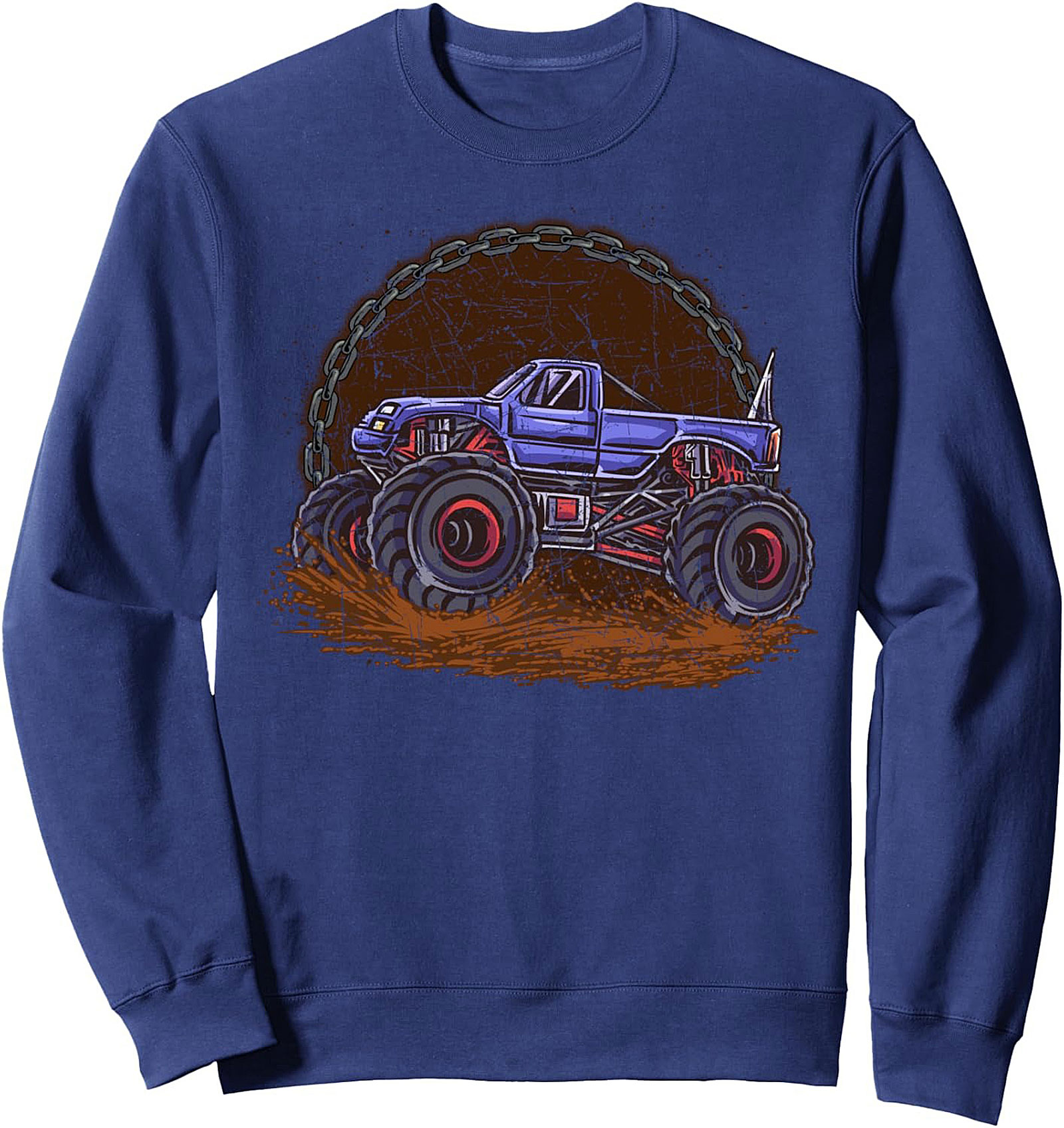 Monster Truck Graphic Sweatshirt - Off-Road Mudding Pullover