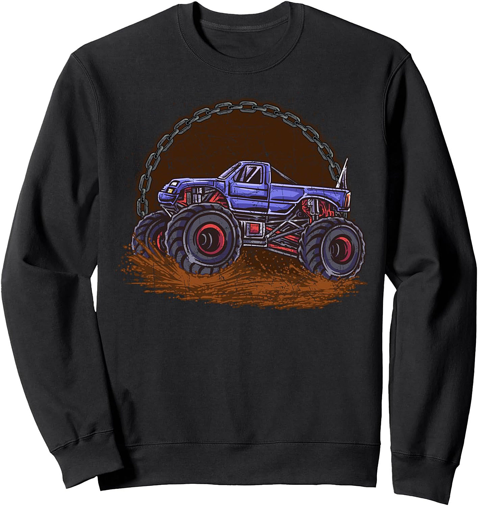 Monster Truck Graphic Sweatshirt - Off-Road Mudding Pullover