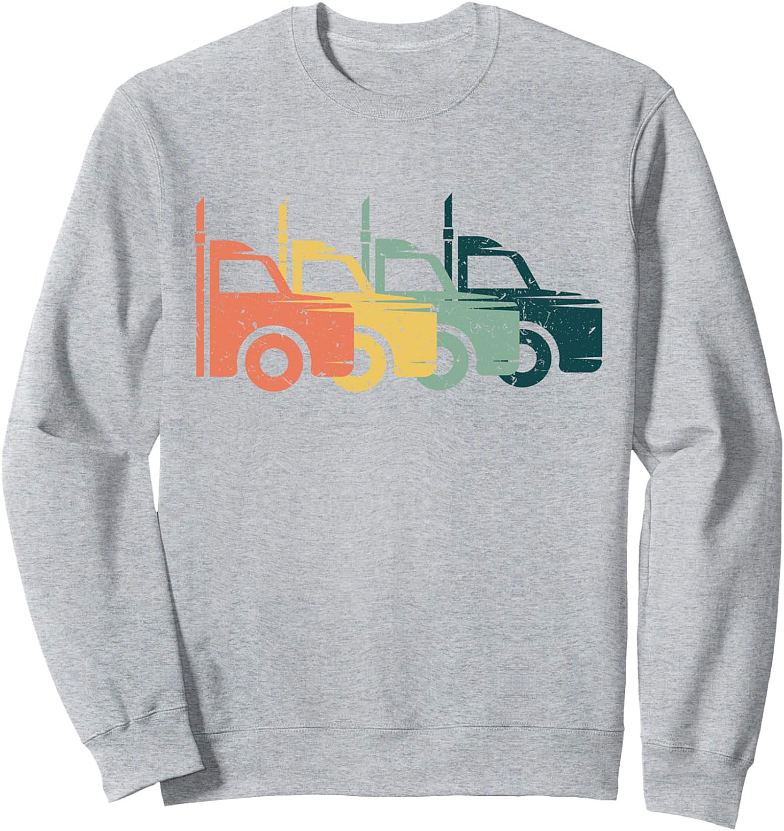 Vintage Semi-Truck Pullover Sweatshirt - Retro Trucker Graphic Crewneck