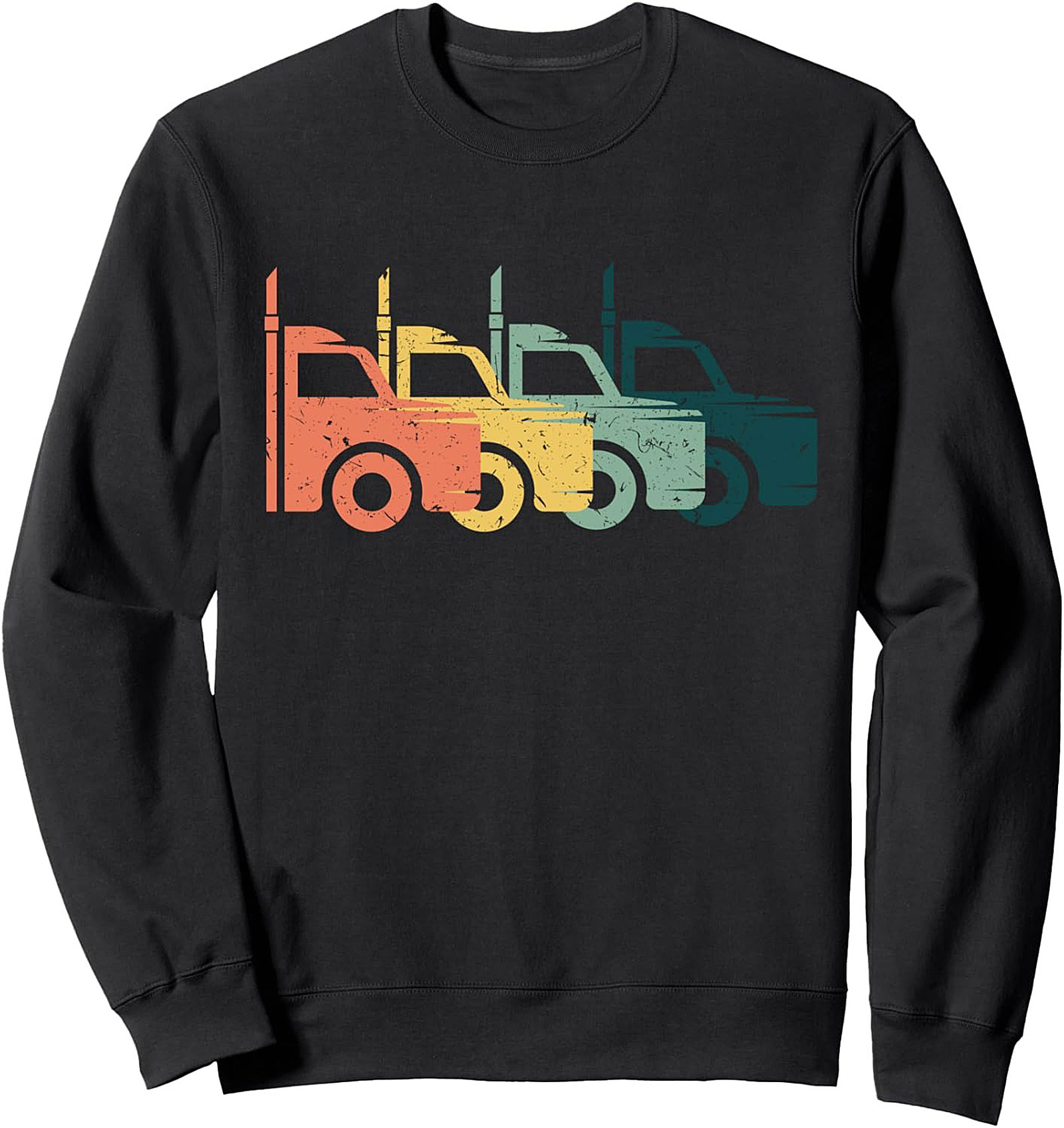 Vintage Semi-Truck Pullover Sweatshirt - Retro Trucker Graphic Crewneck