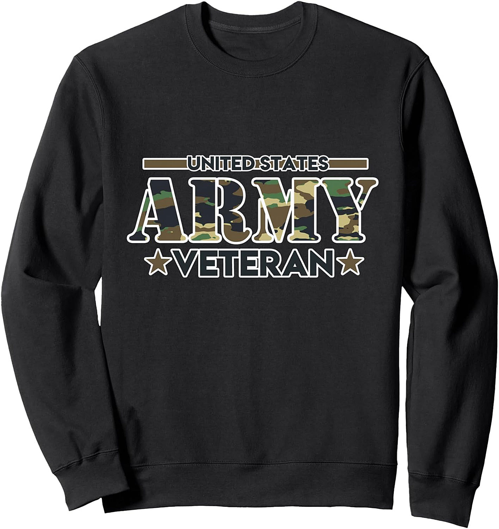 Army Veteran Crewneck Sweatshirt | Camo Graphic Pullover