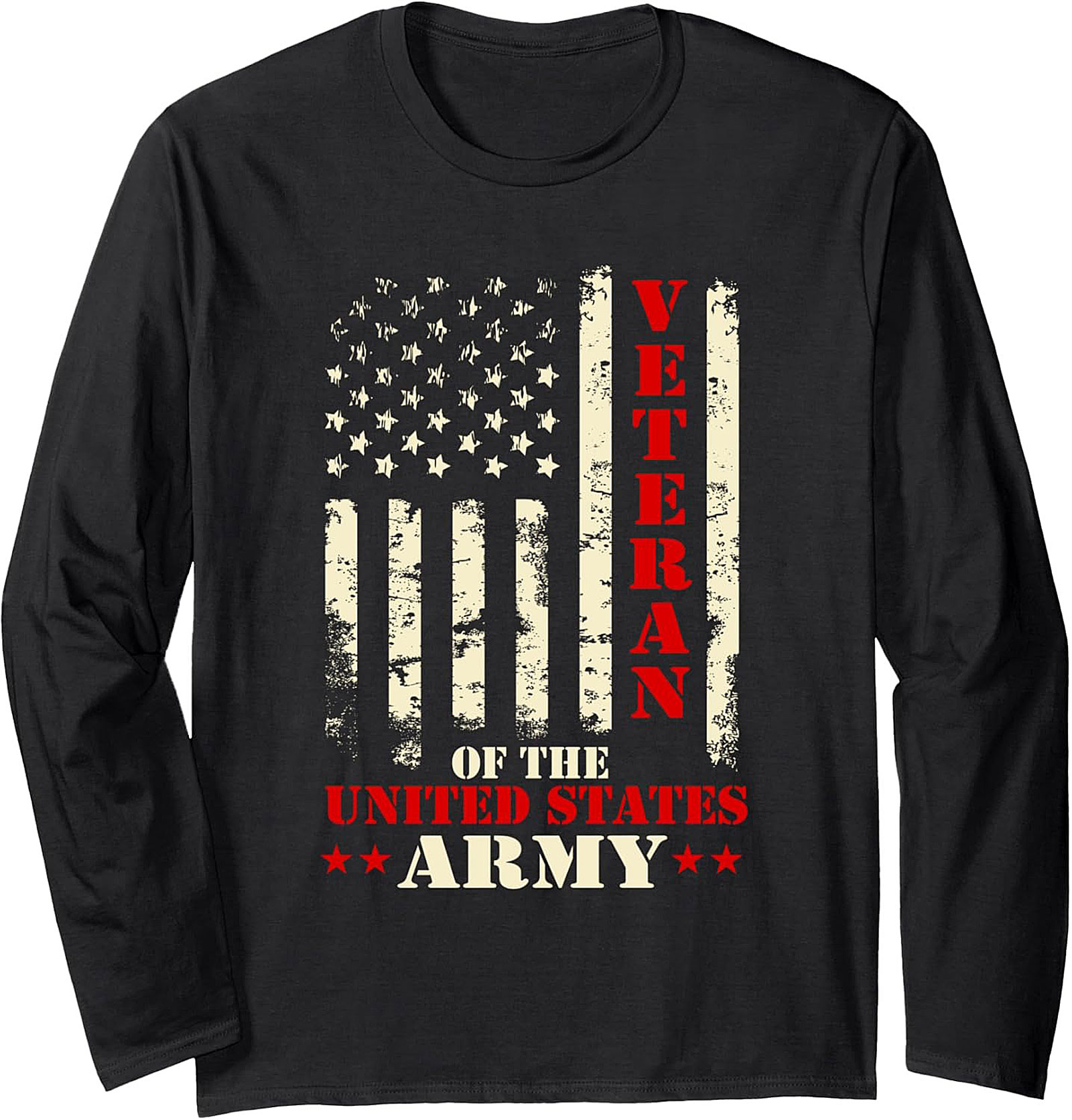 Army Veteran Crewneck Sweatshirt | Distressed Flag Design