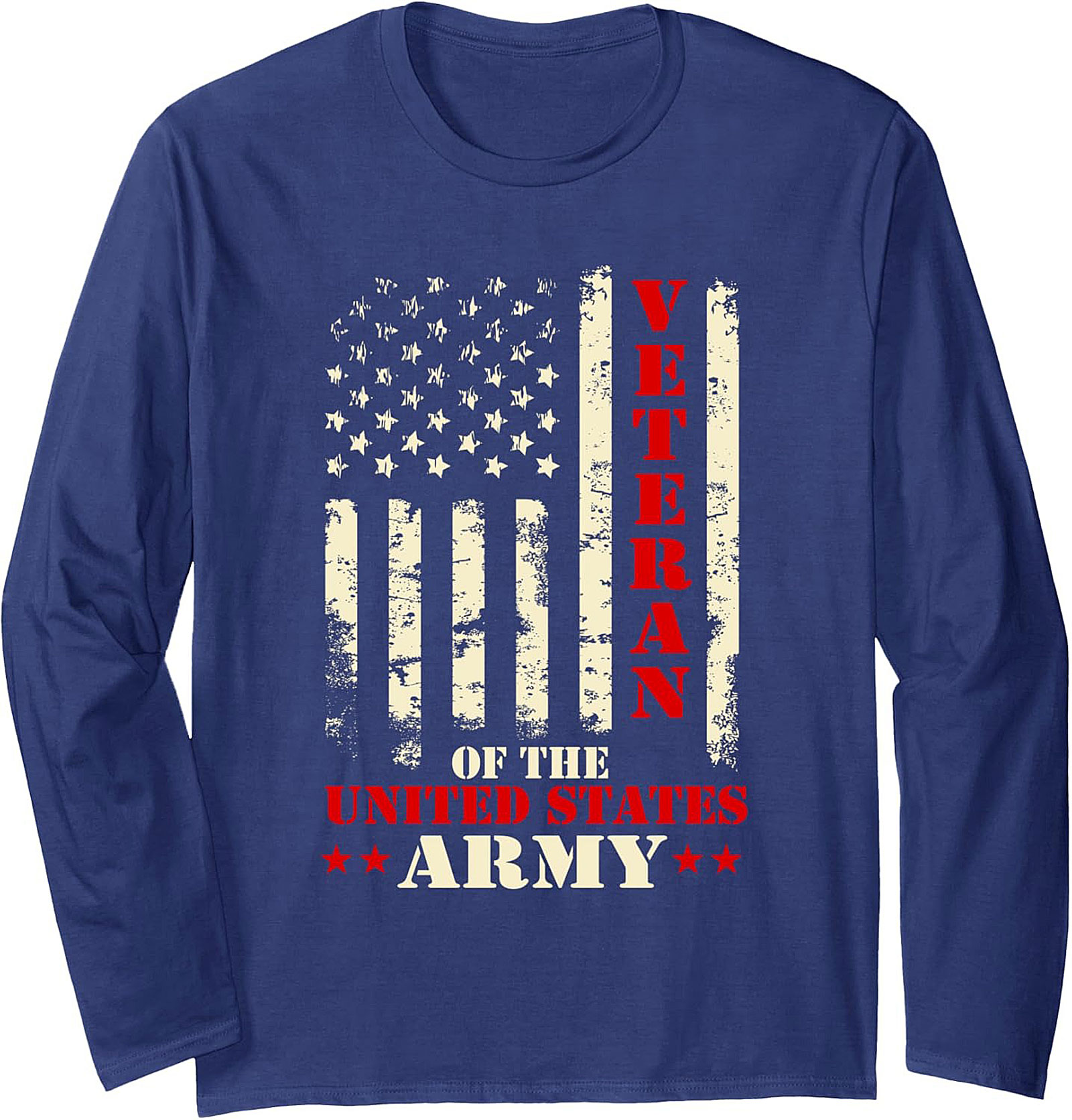 Army Veteran Crewneck Sweatshirt | Distressed Flag Design