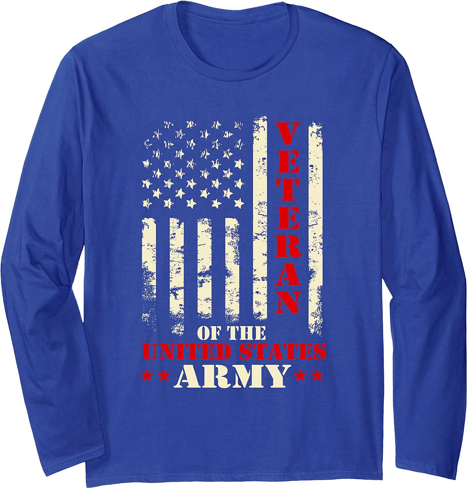 Army Veteran Crewneck Sweatshirt | Distressed Flag Design