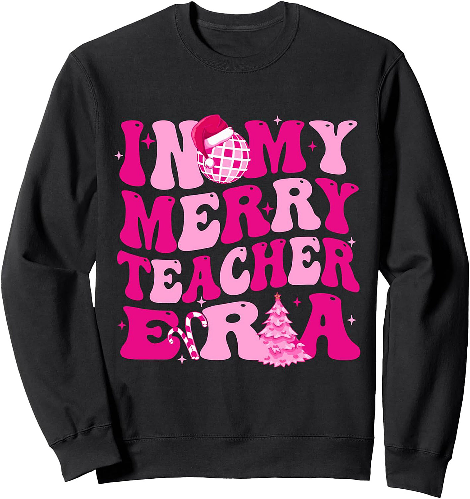 Merry Teacher Era Sweatshirt Groovy Teacher Gift