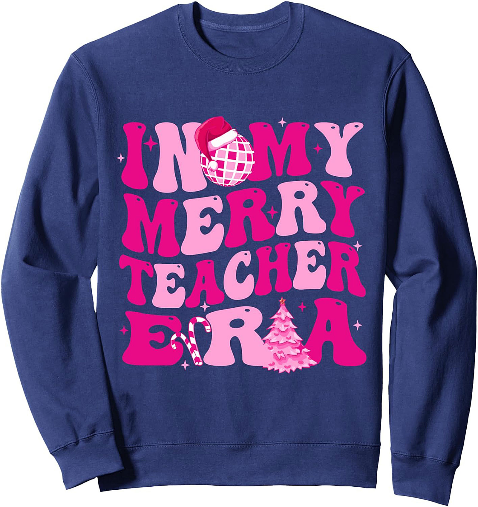 Merry Teacher Era Sweatshirt Groovy Teacher Gift