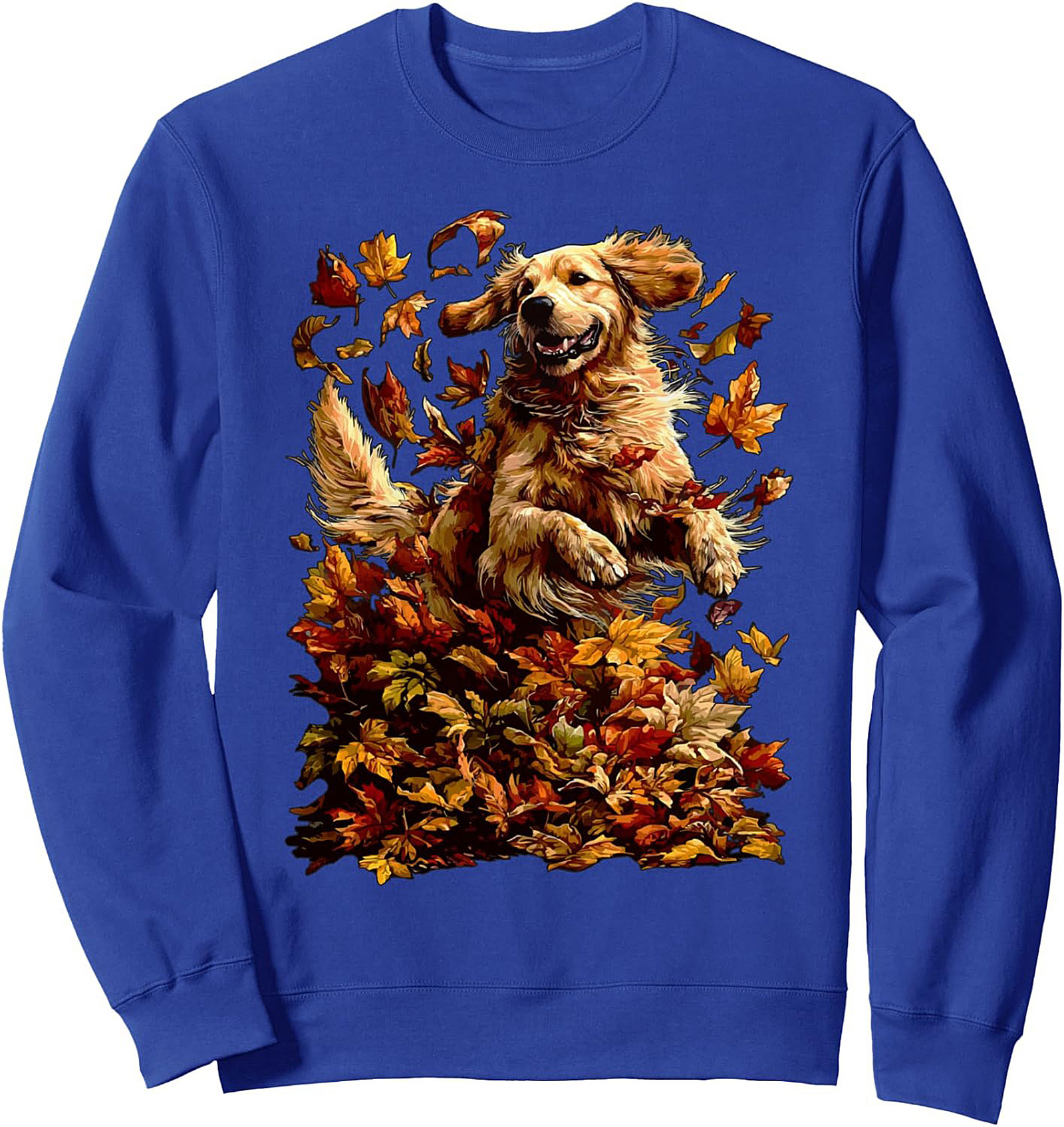 Golden Retriever Autumn Leaves Graphic Sweatshirt | Fall Dog Lover Crewneck