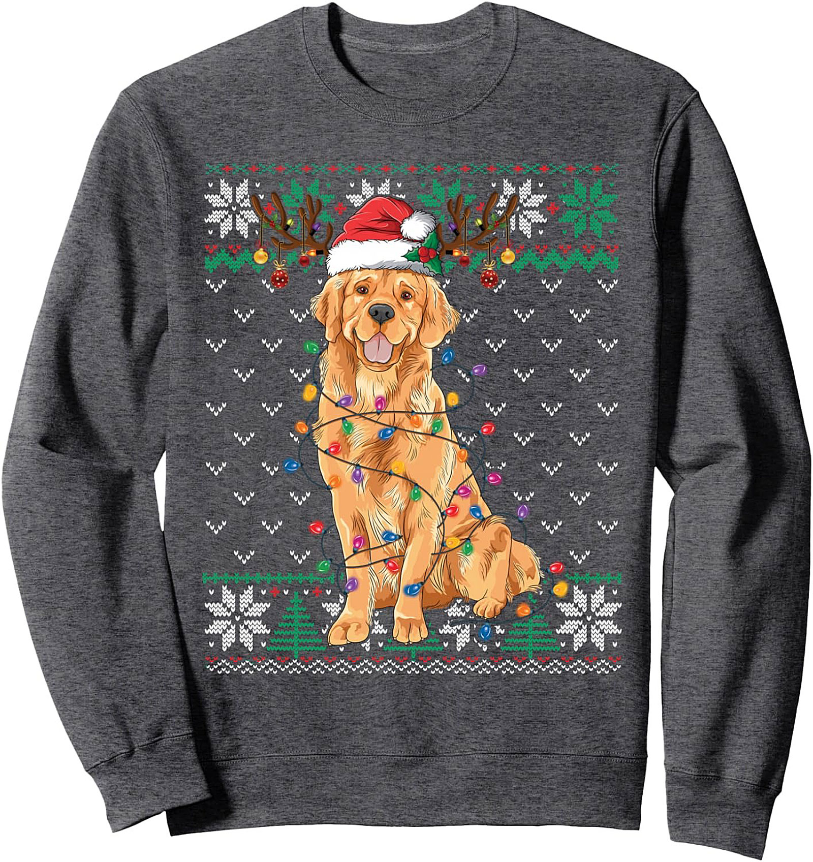 Golden Retriever Ugly Christmas Crewneck Sweatshirt | Festive Dog Lover Pullover