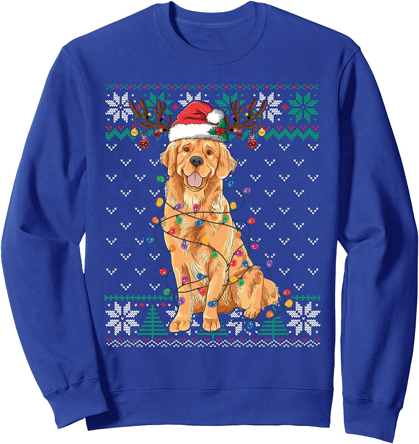 Golden Retriever Ugly Christmas Crewneck Sweatshirt | Festive Dog Lover Pullover