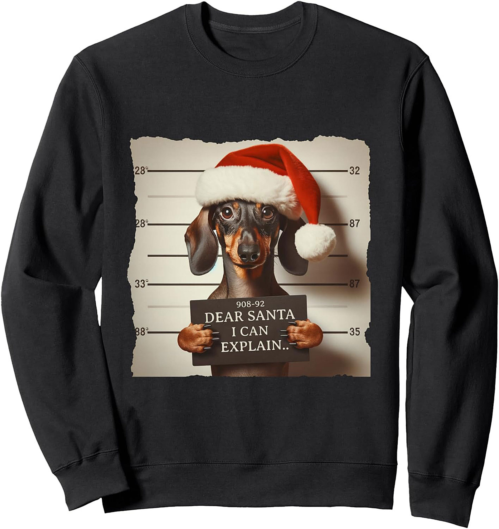 The "Dear Santa, I Can Explain" Funny Christmas Dachshund Crewneck Sweatshirt