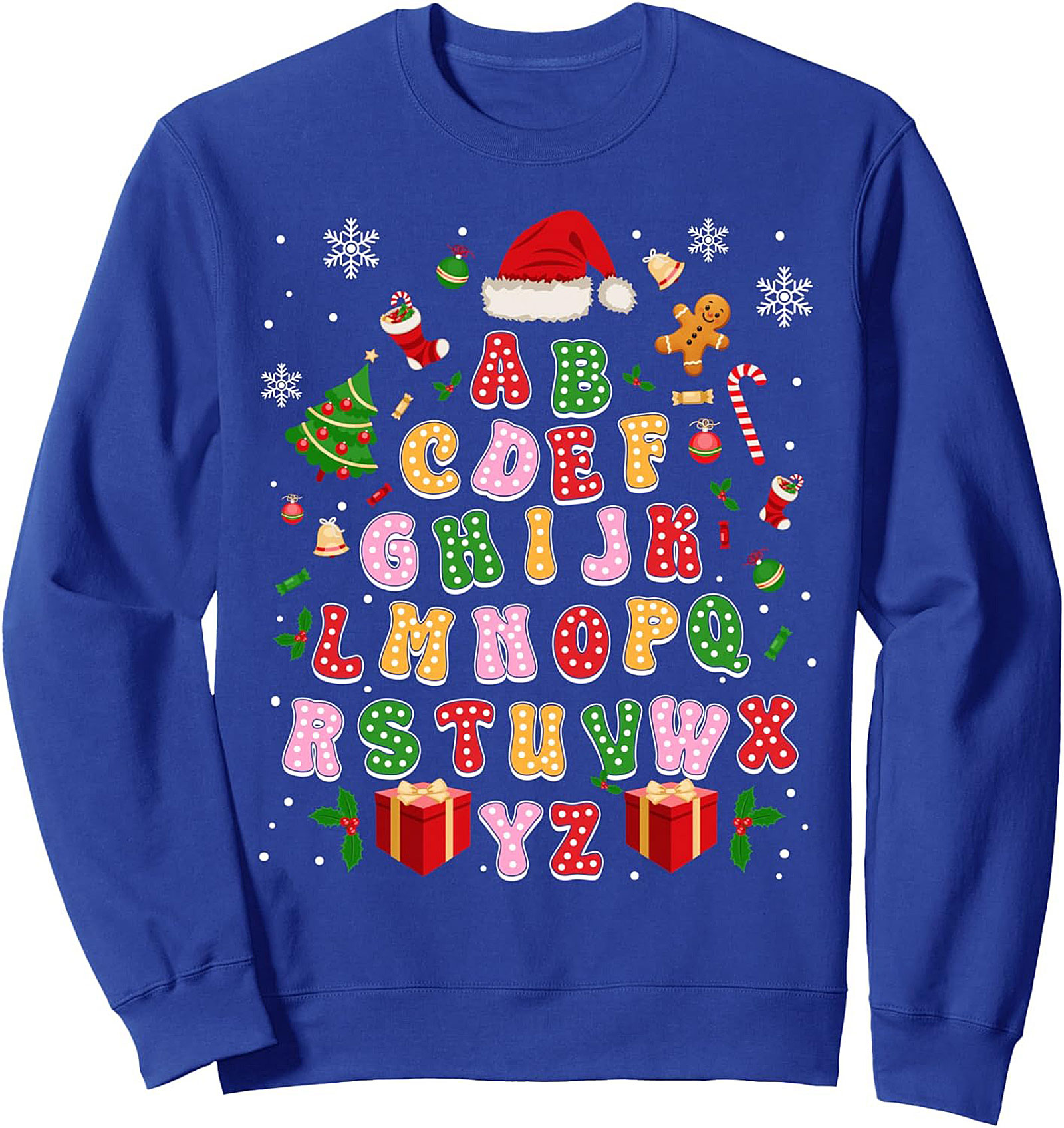 Festive Christmas Alphabet Crewneck Sweatshirt	