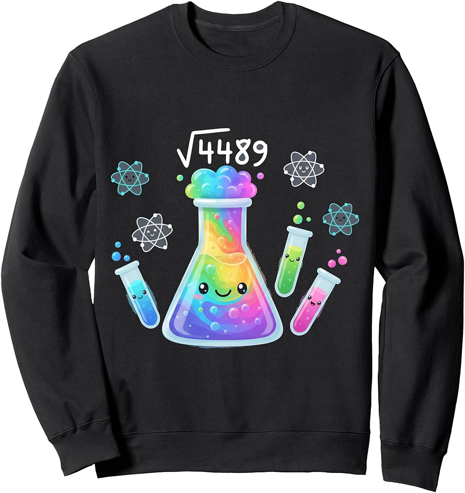 Kawaii STEM Graphic Sweatshirt Cute Science Crewneck