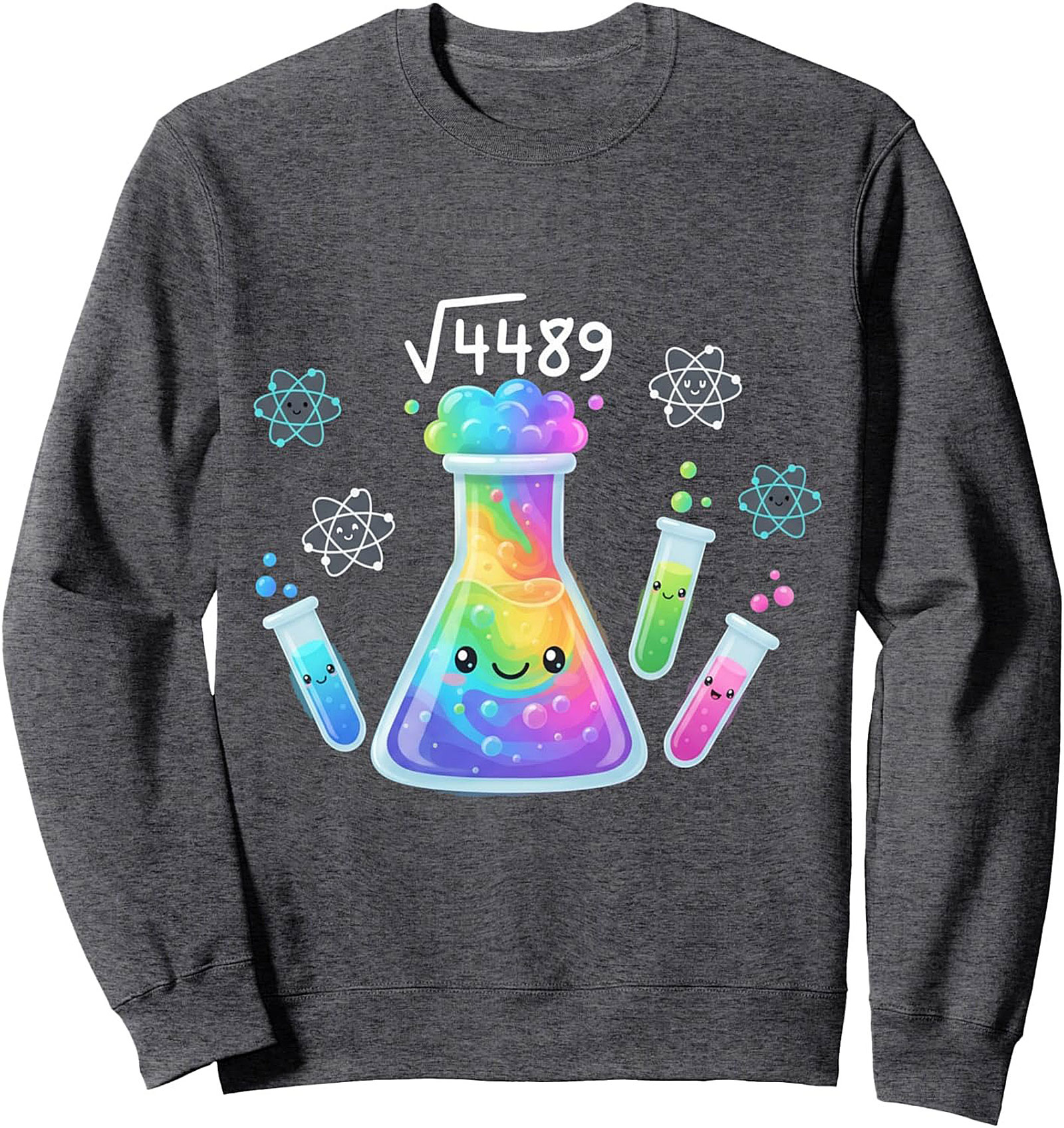 Kawaii STEM Graphic Sweatshirt Cute Science Crewneck