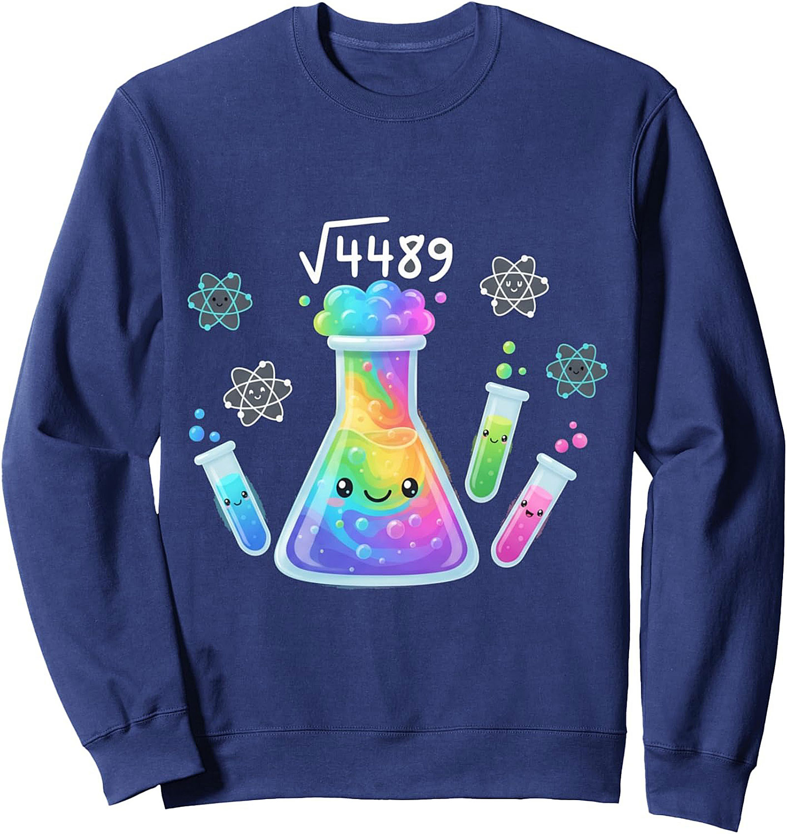 Kawaii STEM Graphic Sweatshirt Cute Science Crewneck