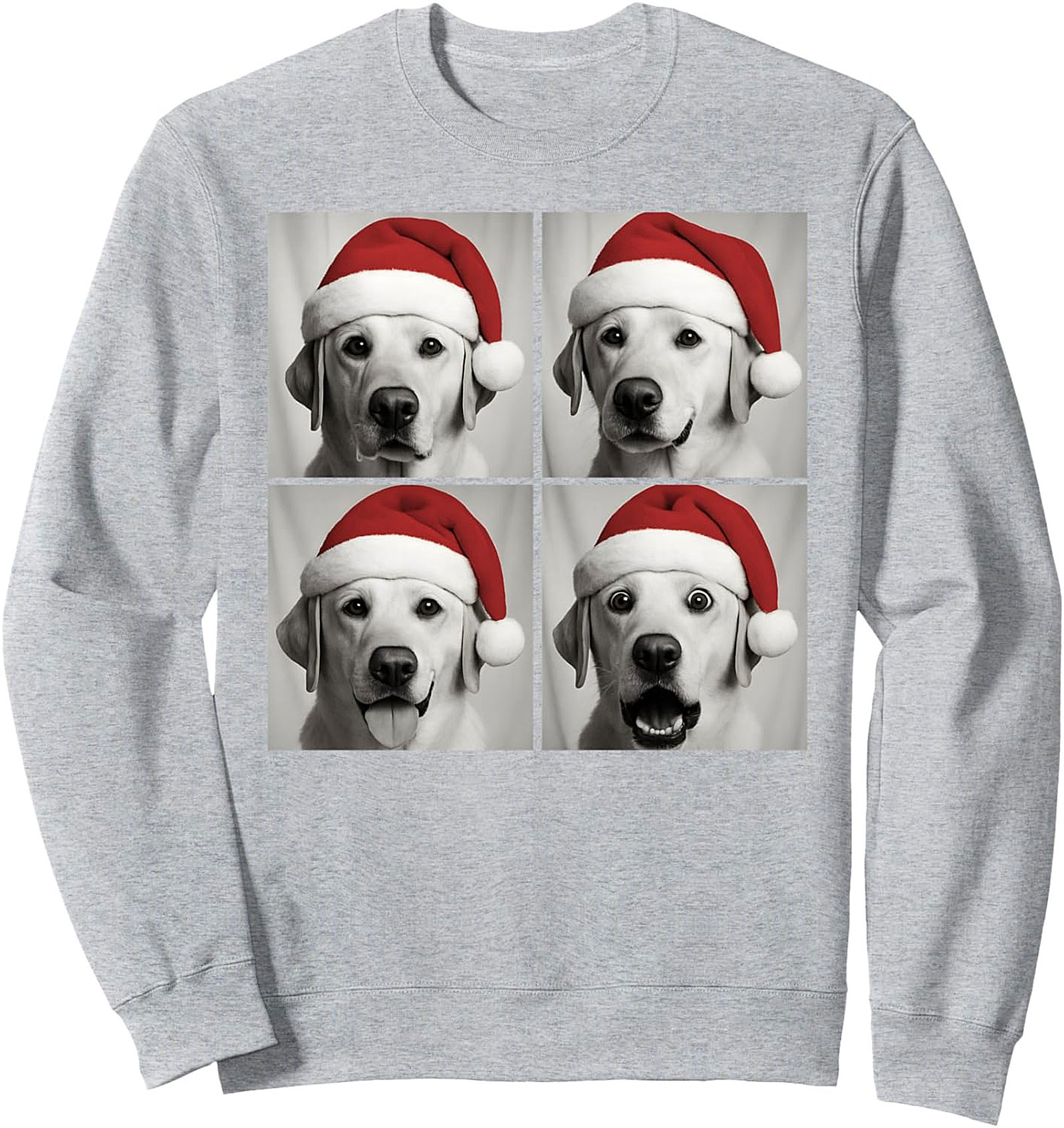 Funny Labrador Christmas Sweatshirt: Santa Hat Dog Crewneck Pullover